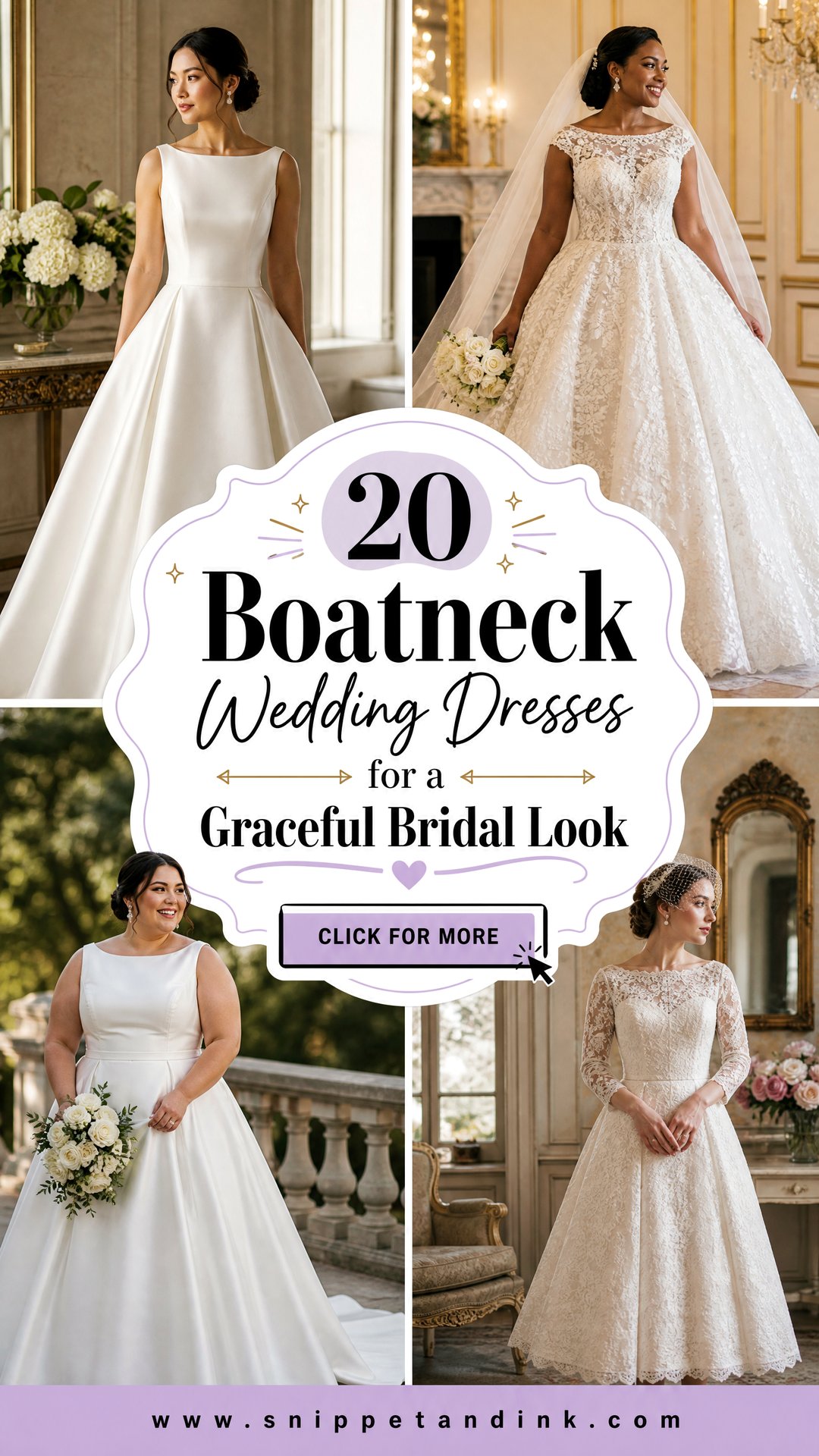 20 Boatneck Wedding Dresses for a Graceful Bridal Look - 20 Boatneck Wedding Dresses for a Graceful Bridal Look