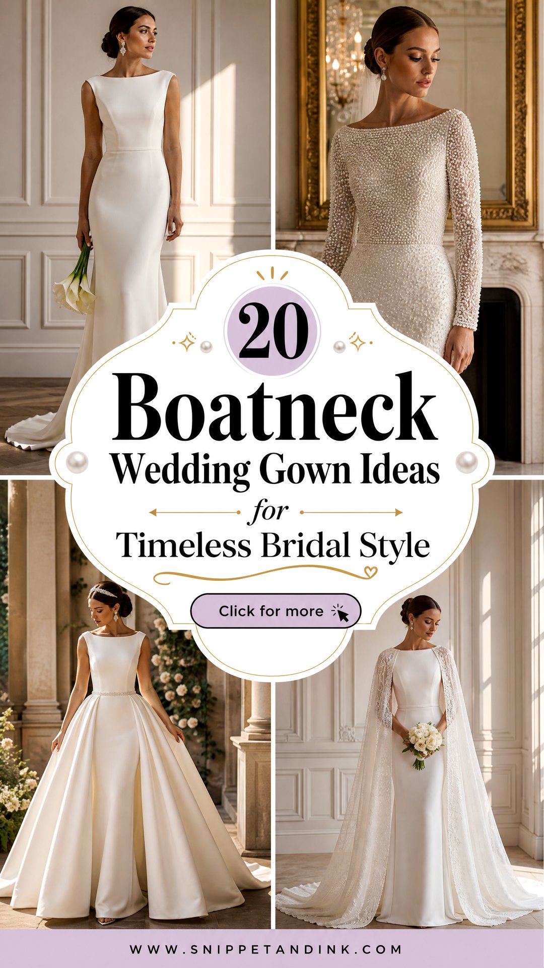 20 Boatneck Wedding Gown Ideas for Timeless Bridal Style - 20 Boatneck Wedding Gown Ideas for Timeless Bridal Style