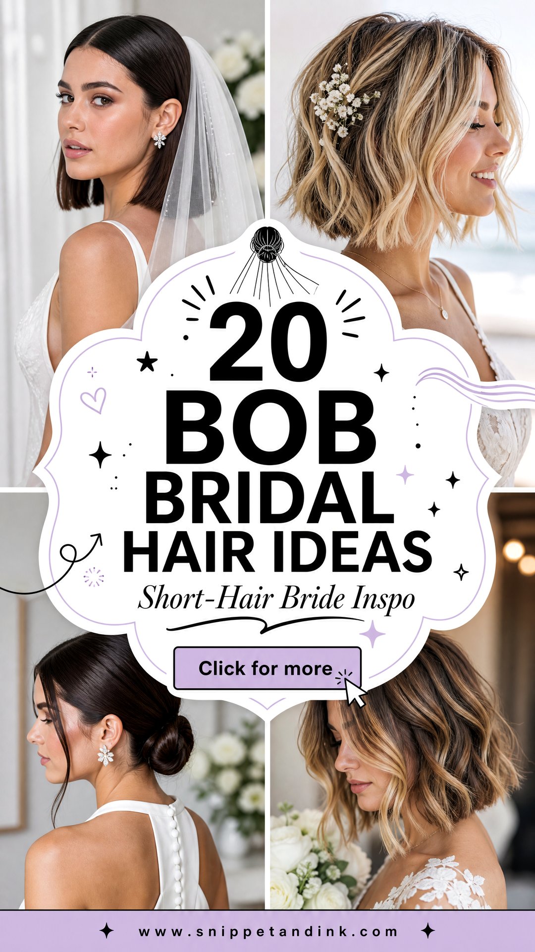20 Bob Bridal Hair Ideas for Chic Short-Hair Brides Today - 20 Bob Bridal Hair Ideas for Chic Short-Hair Brides Today