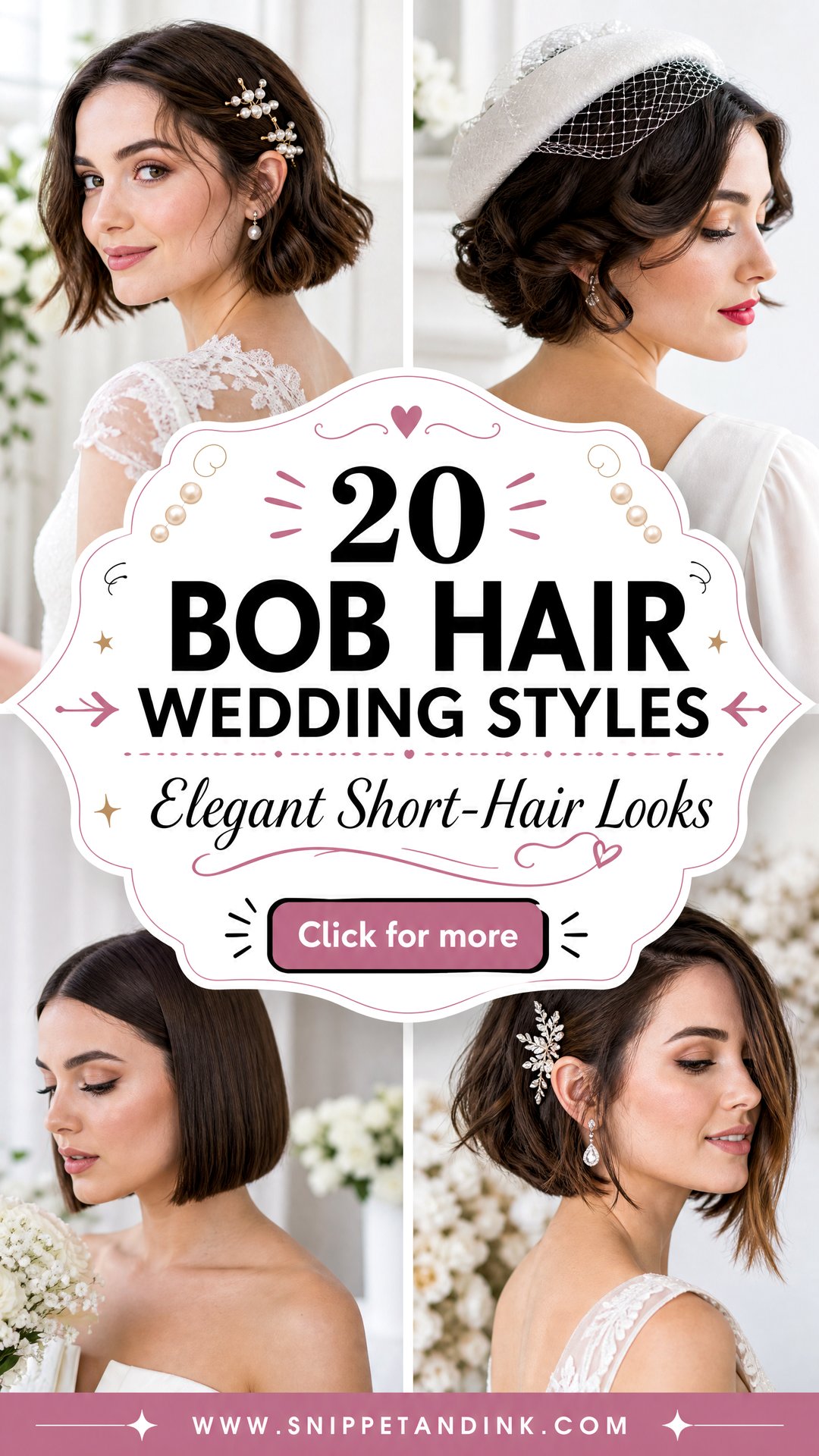 20 Bob Hair Wedding Styles for Elegant Short-Hair Looks - 20 Bob Hair Wedding Styles for Elegant Short-Hair Looks
