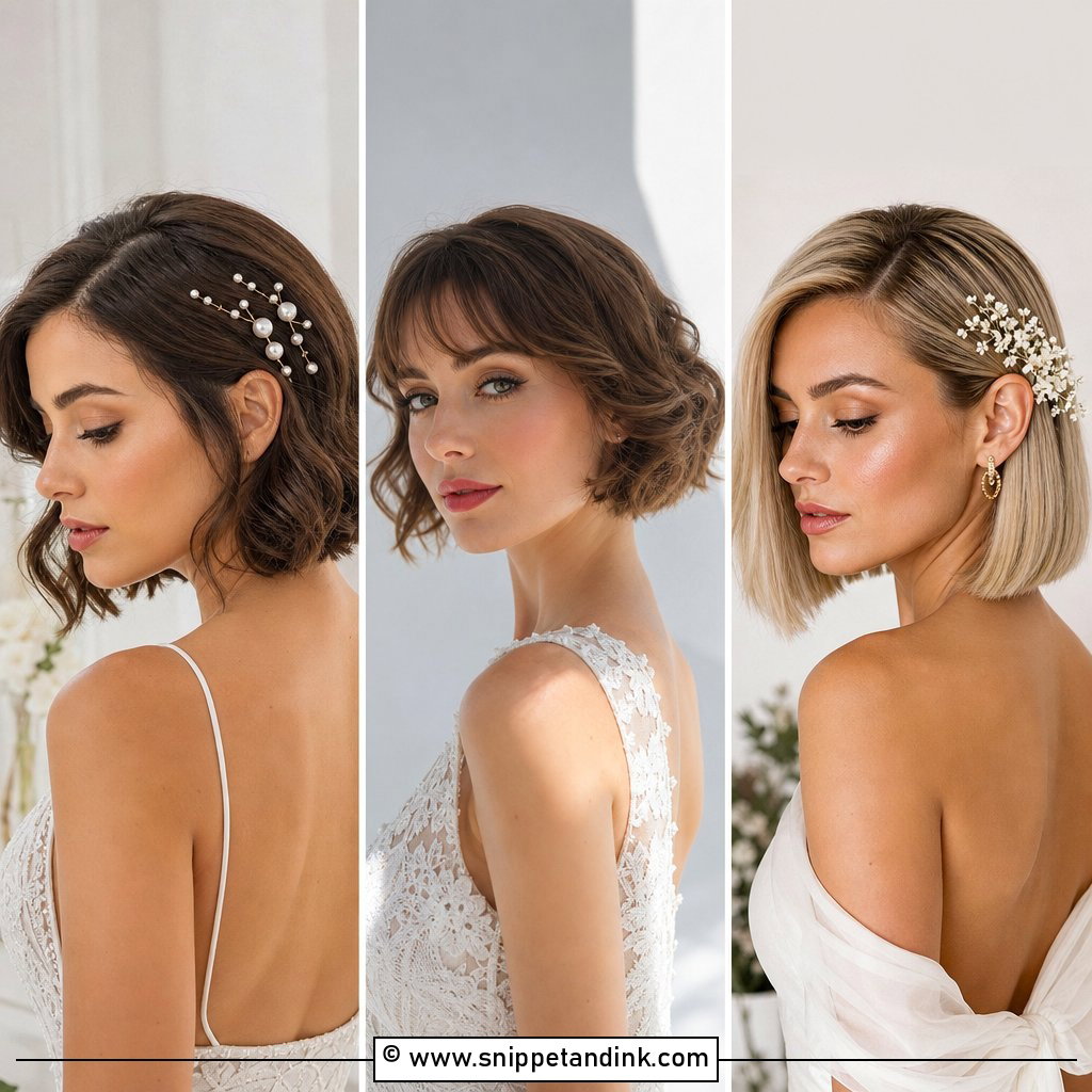 20 Bob Hair Wedding Styles for Elegant Short-Hair Looks
