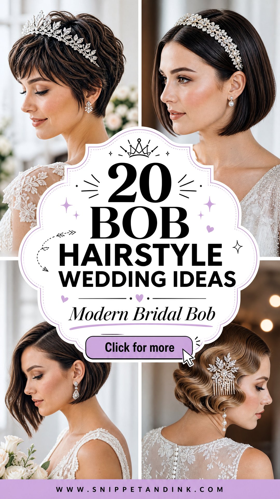 20 Bob Hairstyle Wedding Ideas for Chic Modern Brides - 20 Bob Hairstyle Wedding Ideas for Chic Modern Brides