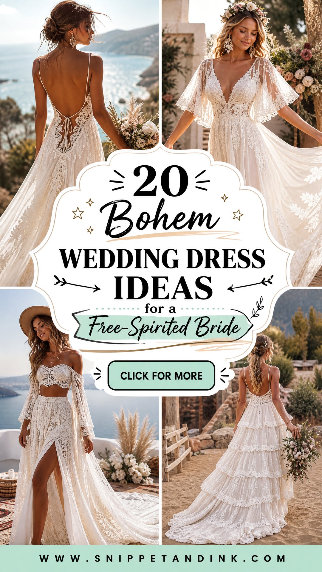 20 Bohem Wedding Dress Ideas for a Free-Spirited Bride - 20 Bohem Wedding Dress Ideas for a Free-Spirited Bride