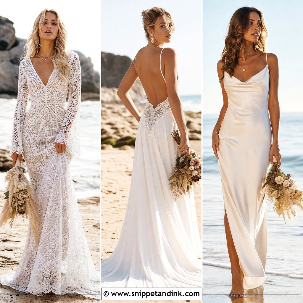 20 Bohemian Beach Wedding Dress Ideas for Seaside Brides