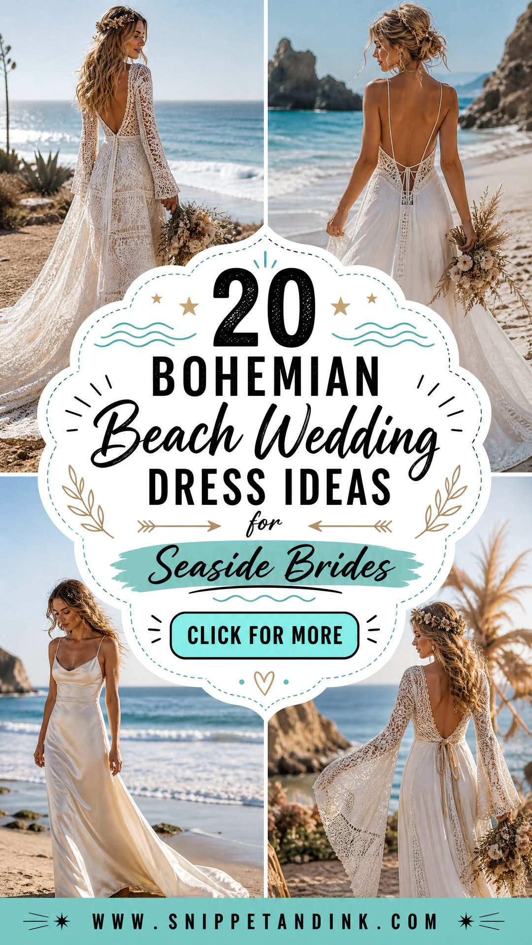 20 Bohemian Beach Wedding Dress Ideas for Seaside Brides - 20 Bohemian Beach Wedding Dress Ideas for Seaside Brides