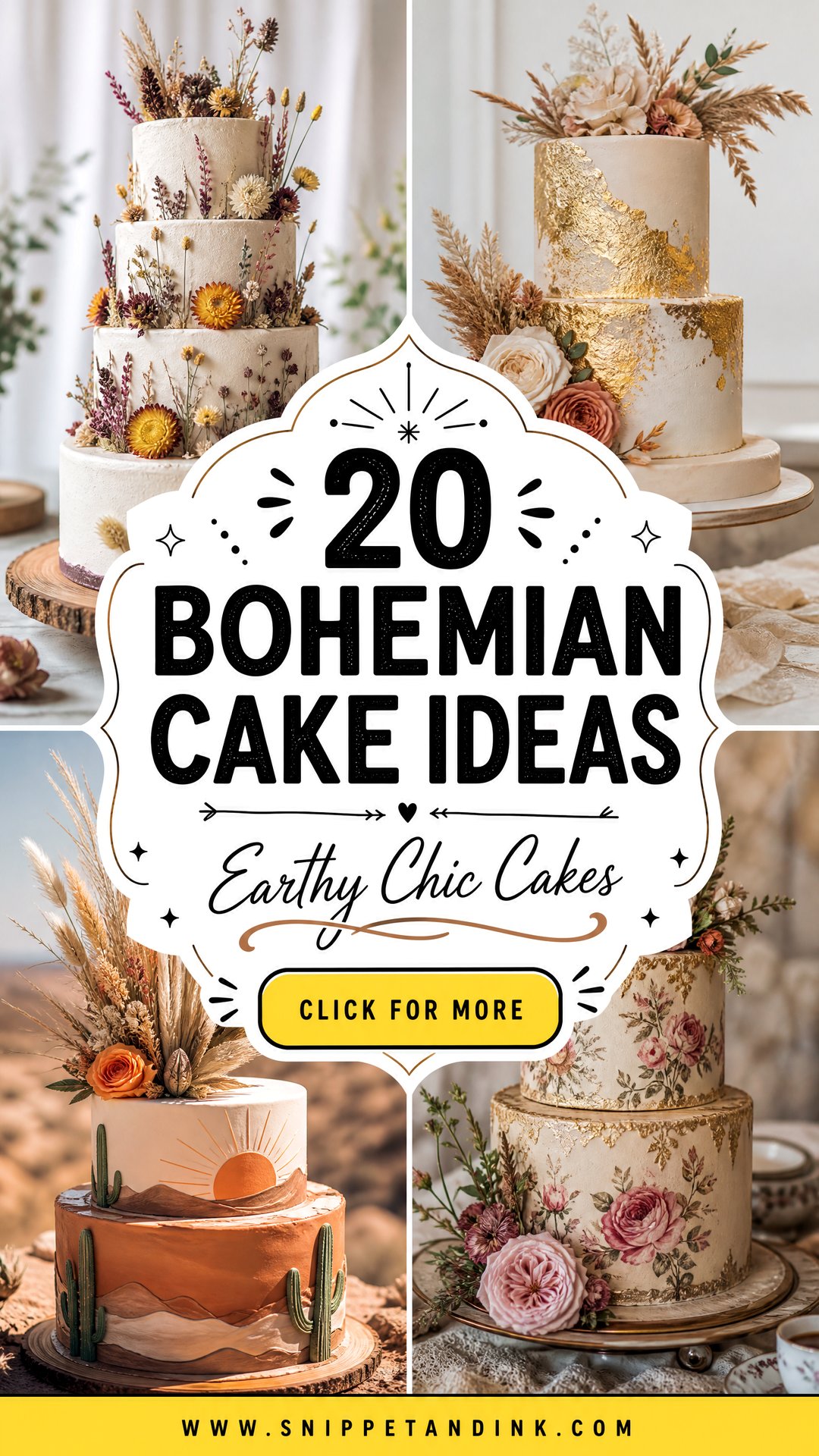 20 Bohemian Cake Ideas for Wedding Earthy Chic Inspiration - 20 Bohemian Cake Ideas for Wedding: Earthy Chic Inspiration