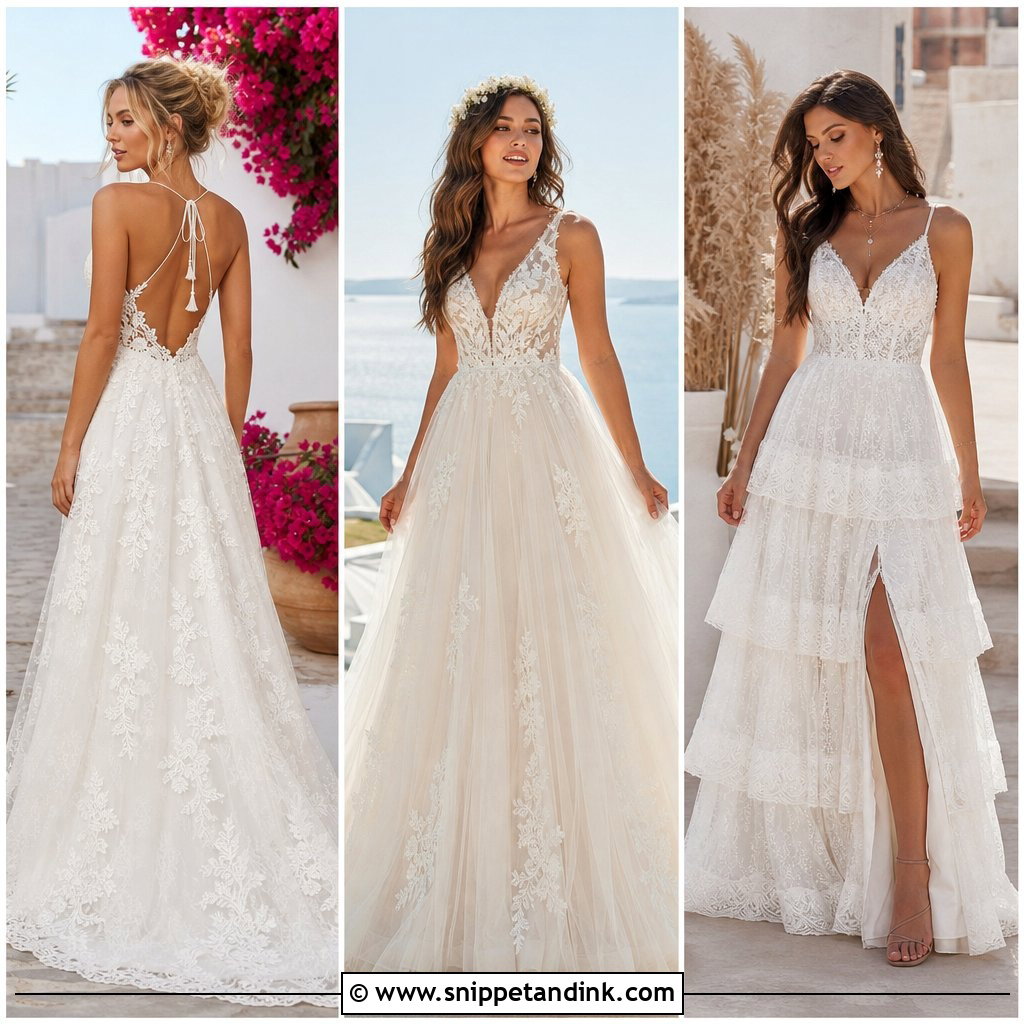 20 Boho A Line Wedding Dress Ideas for Effortless Romance