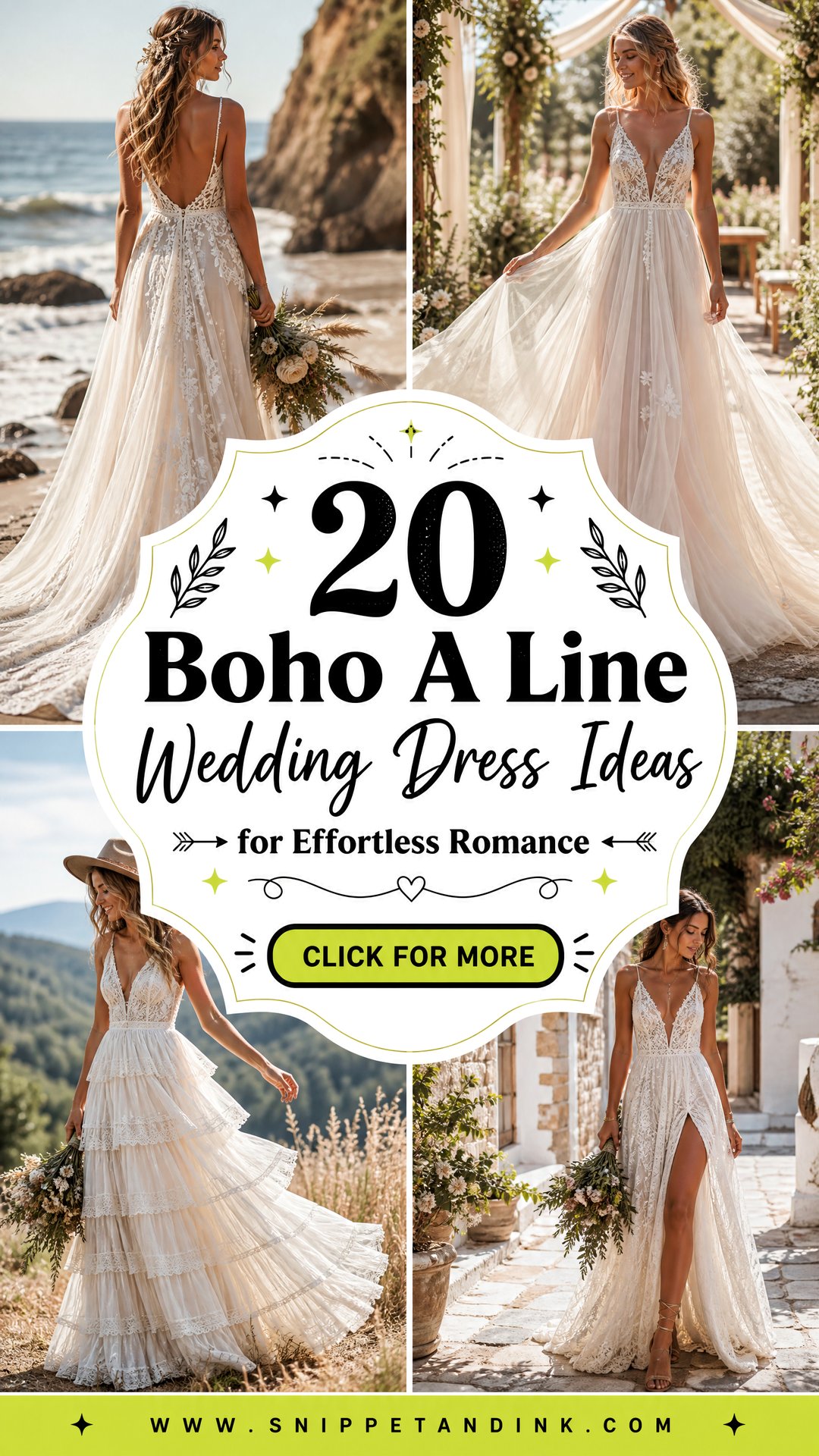 20 Boho A Line Wedding Dress Ideas for Effortless Romance - 20 Boho A Line Wedding Dress Ideas for Effortless Romance