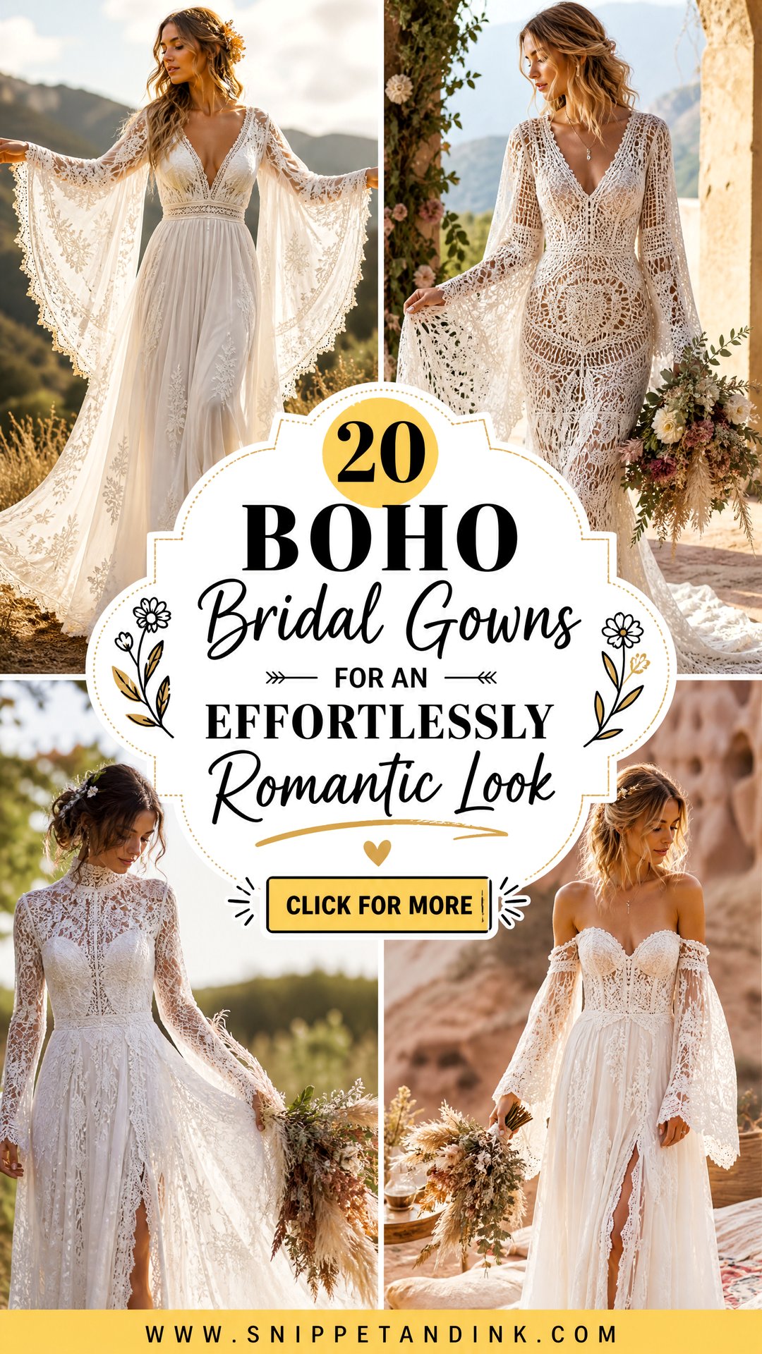 20 Boho Bridal Gowns for an Effortlessly Romantic Look - 20 Boho Bridal Gowns for an Effortlessly Romantic Look