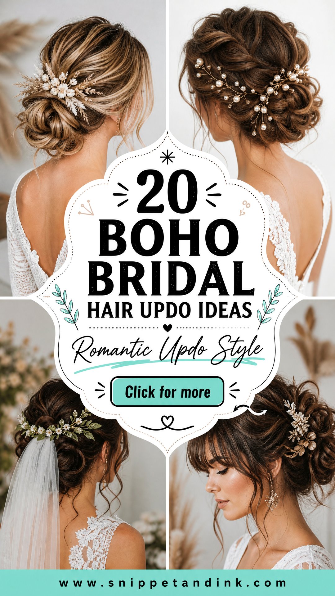 20 Boho Bridal Hair Updo Ideas for Romantic Wedding Style - 20 Boho Bridal Hair Updo Ideas for Romantic Wedding Style