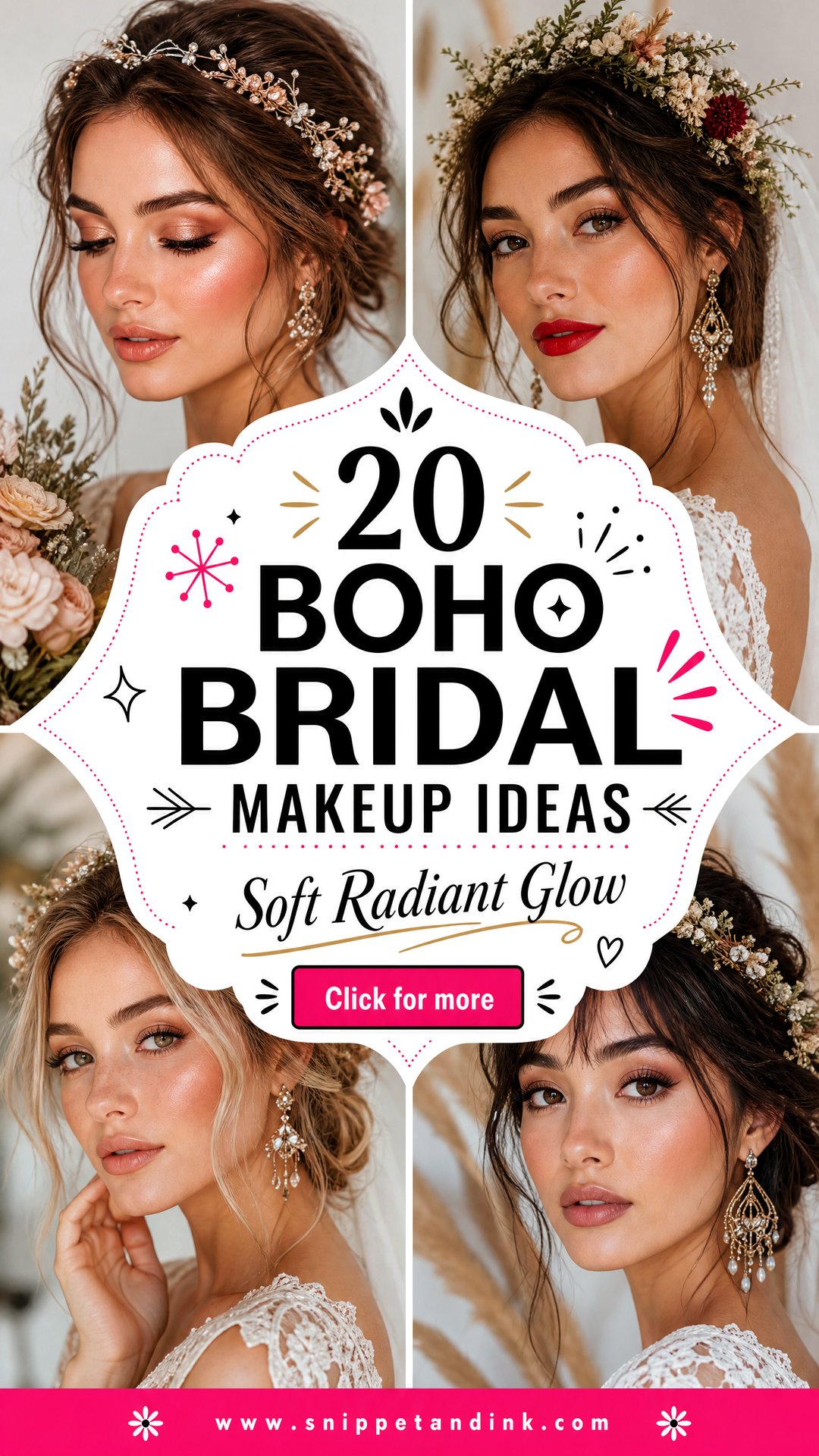20 Boho Bridal Makeup Ideas for a Soft Radiant Glow - 20 Boho Bridal Makeup Ideas for a Soft, Radiant Glow