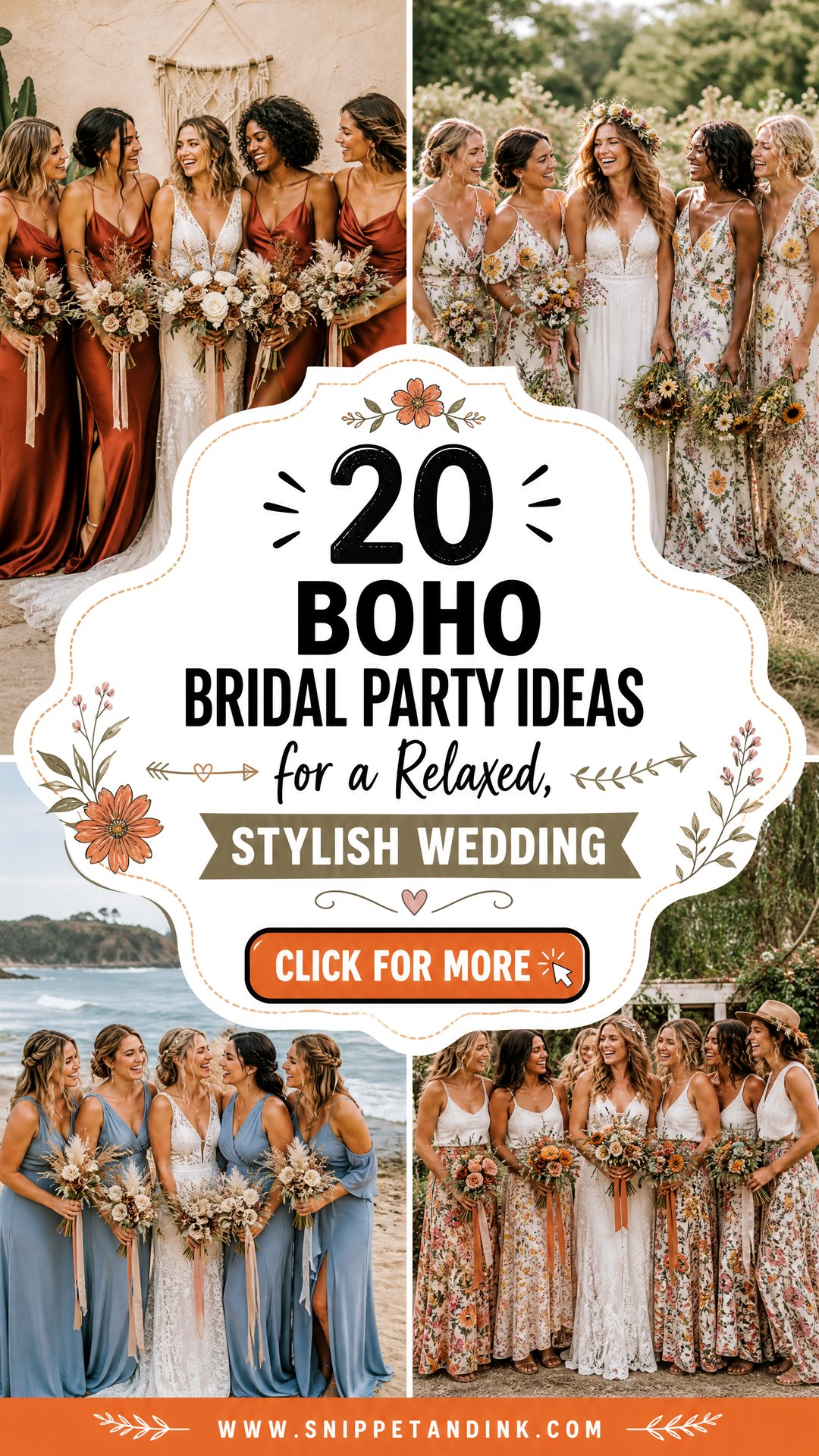 20 Boho Bridal Party Ideas for a Relaxed Stylish Wedding - 20 Boho Bridal Party Ideas for a Relaxed, Stylish Wedding