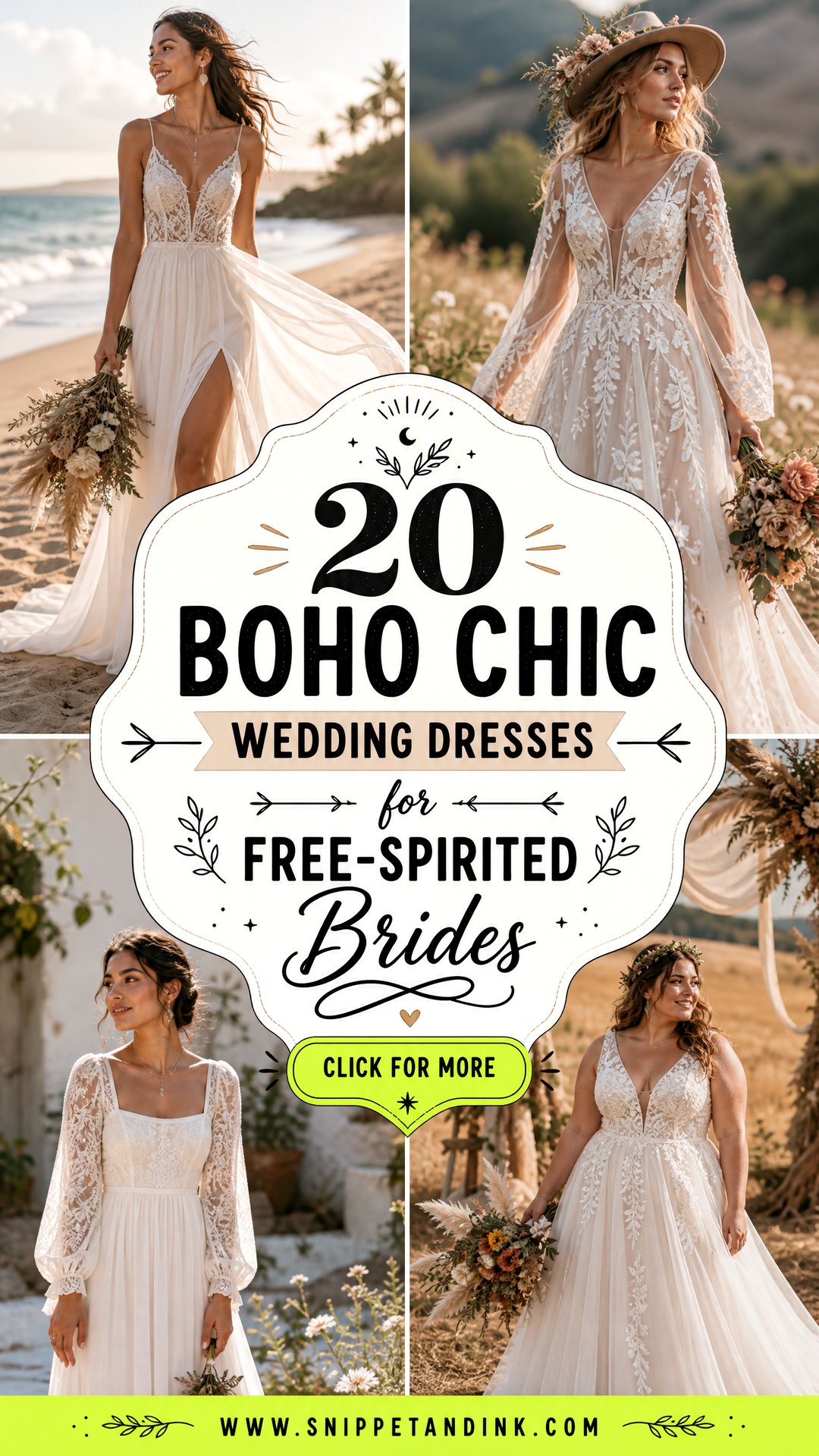20 Boho Chic Wedding Dresses for Free-Spirited Brides - 20 Boho Chic Wedding Dresses for Free-Spirited Brides