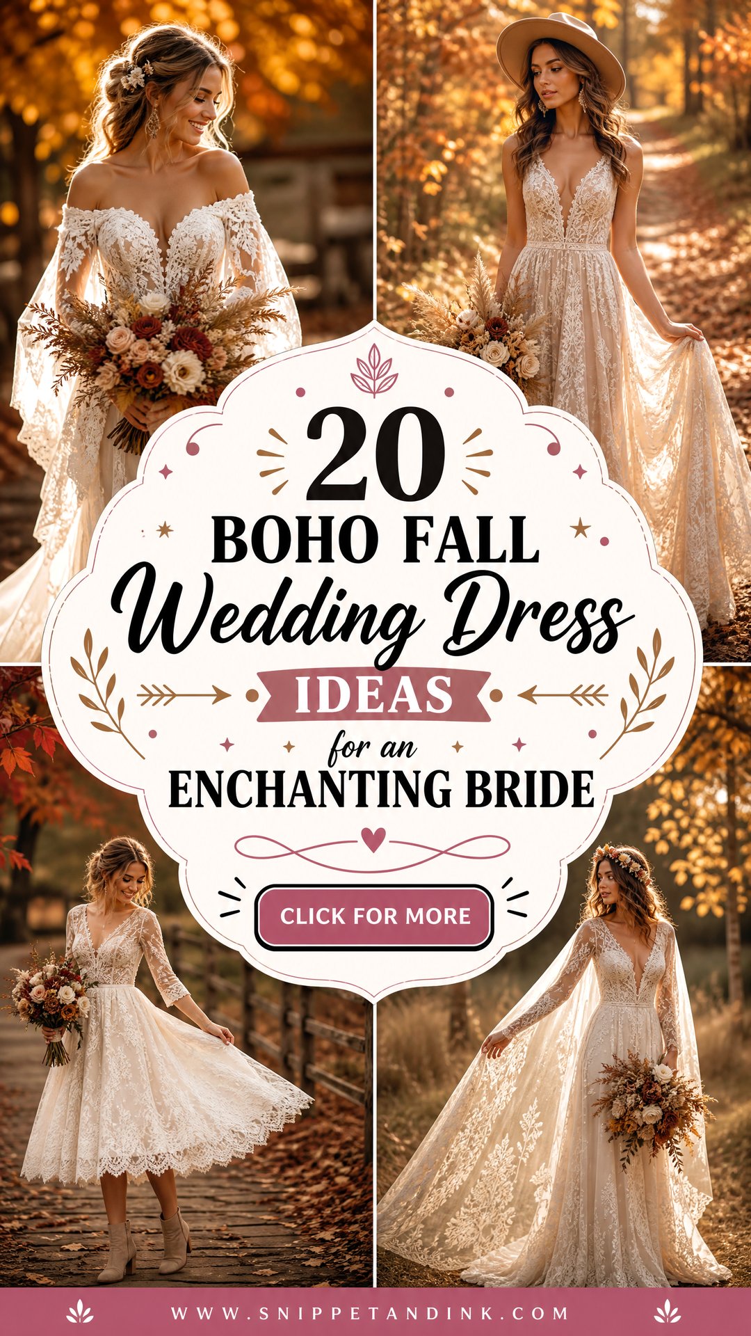 20 Boho Fall Wedding Dress Ideas for an Enchanting Bride - 20 Boho Fall Wedding Dress Ideas for an Enchanting Bride