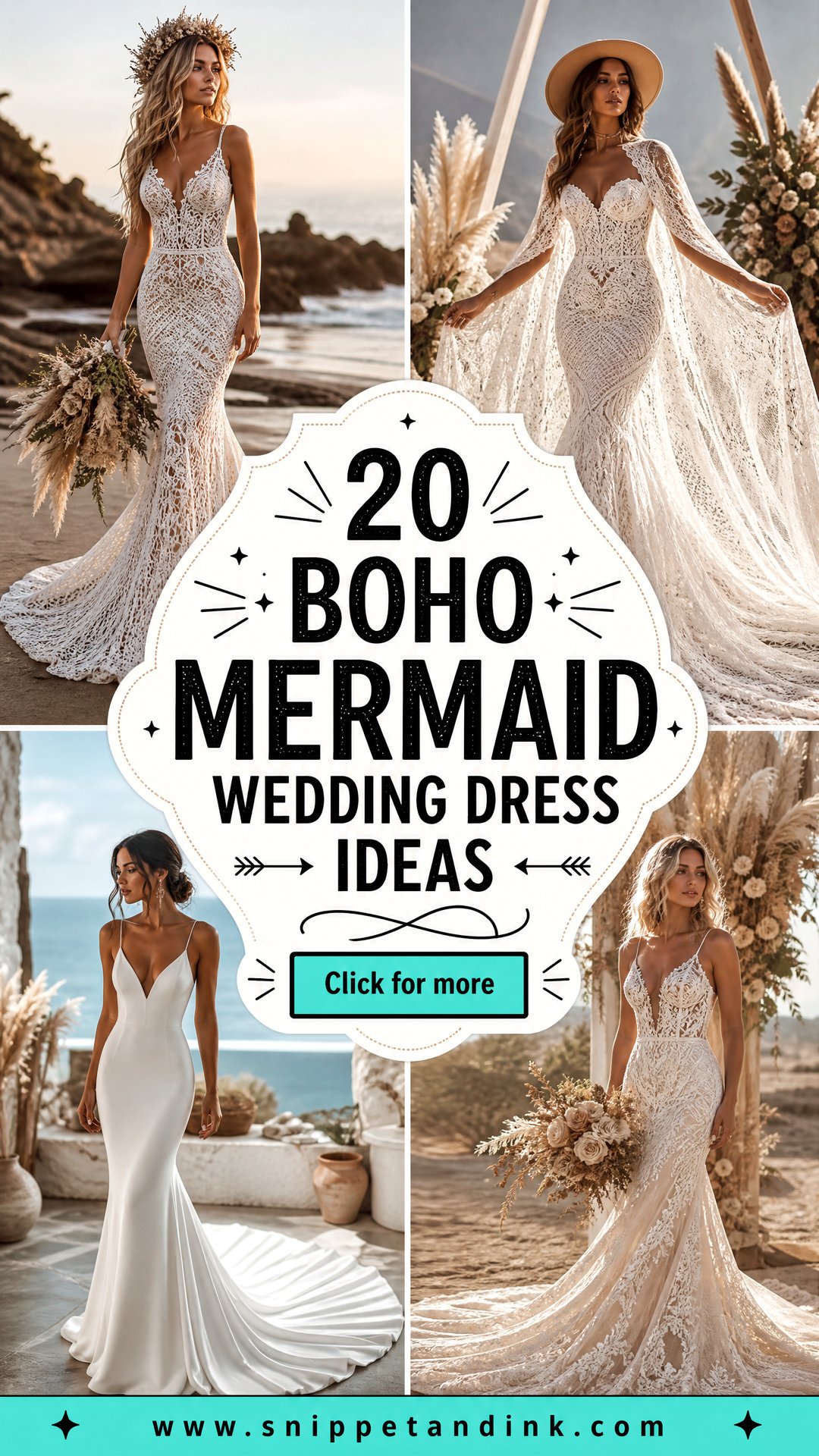 20 Boho Mermaid Wedding Dress Ideas for a Stunning Aisle Look - 20 Boho Mermaid Wedding Dress Ideas for a Stunning Aisle Look