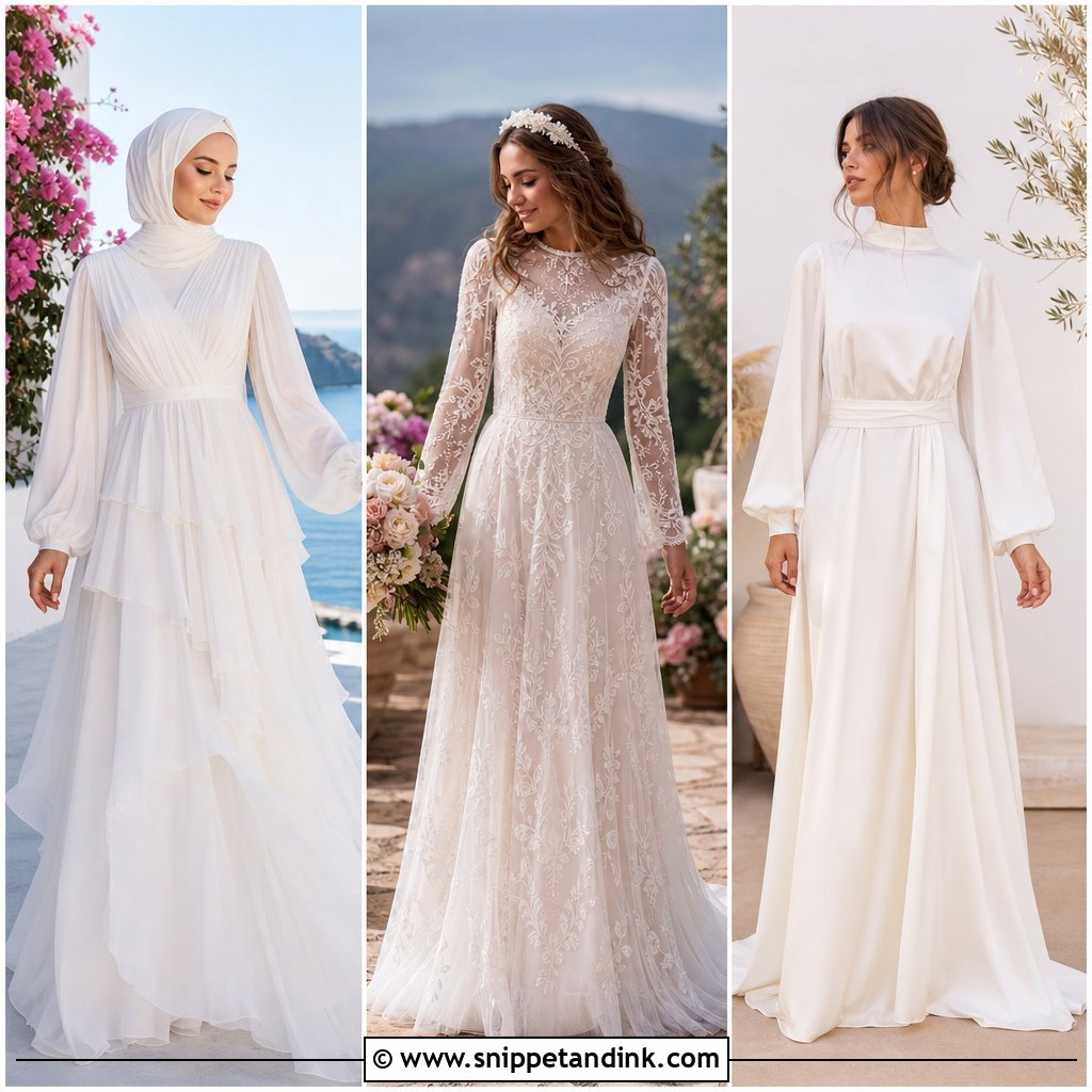 20 Boho Modest Wedding Dress Ideas for Graceful Modern Brides