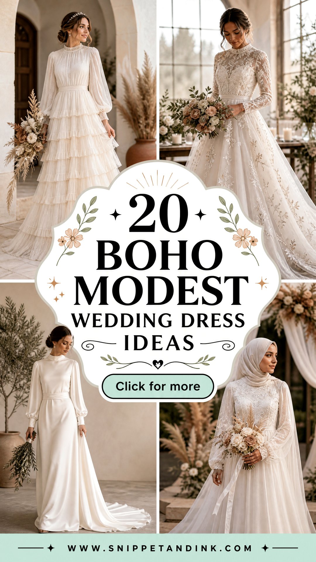 20 Boho Modest Wedding Dress Ideas for Graceful Modern Brides - 20 Boho Modest Wedding Dress Ideas for Graceful Modern Brides
