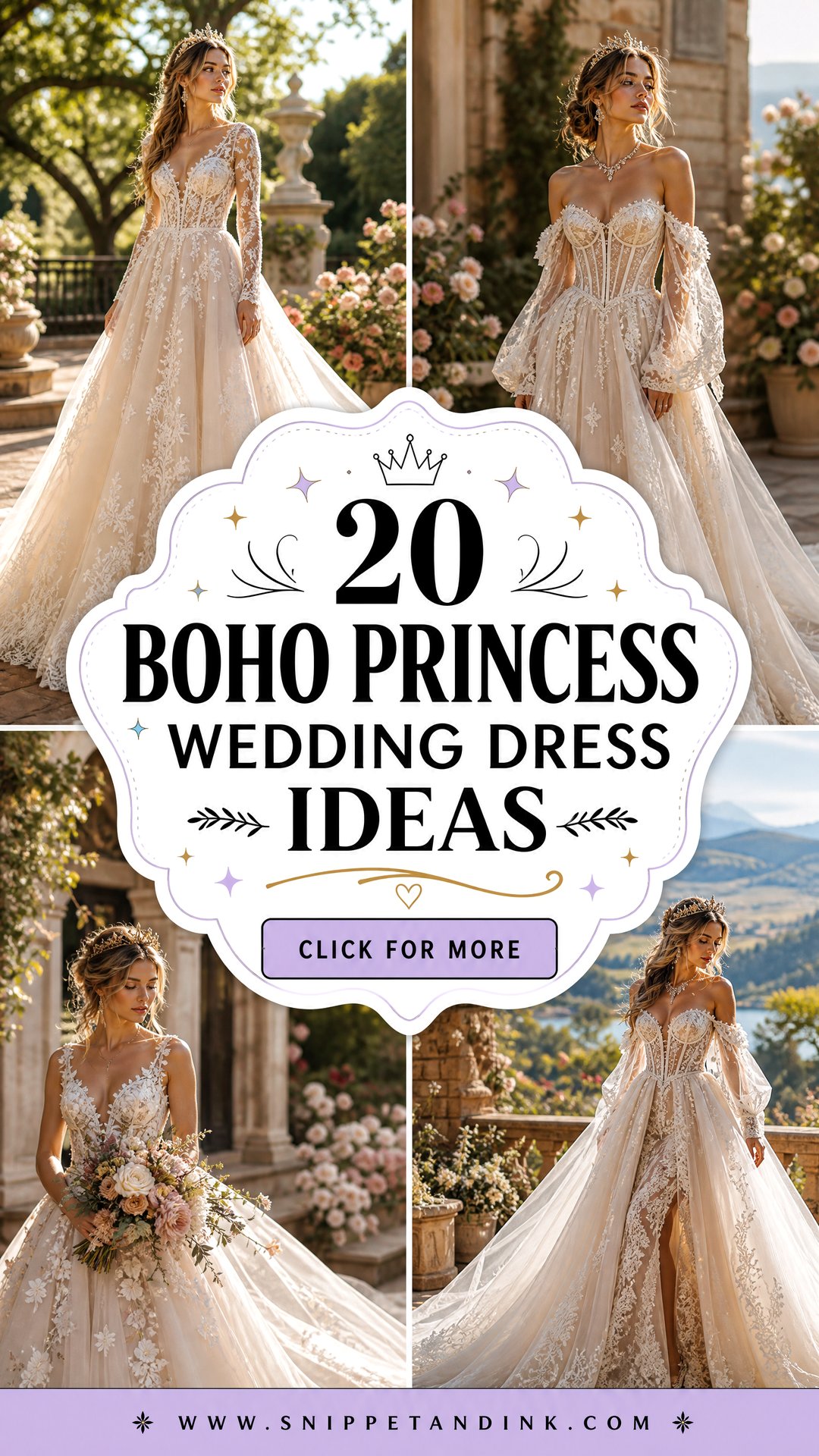 20 Boho Princess Wedding Dress Ideas for a Dreamy Regal Look - 20 Boho Princess Wedding Dress Ideas for a Dreamy Regal Look