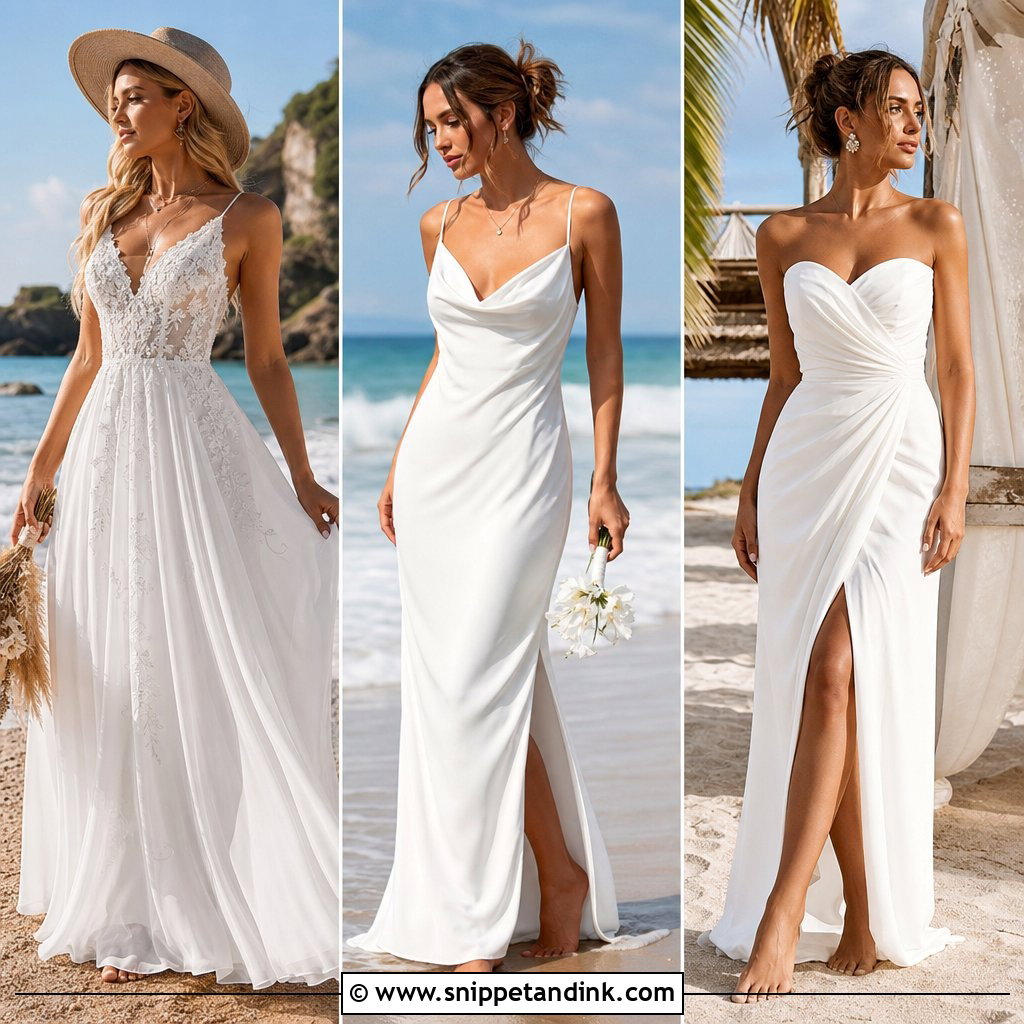 20 Boho Simple Beach Wedding Dress Ideas for Coastal Brides