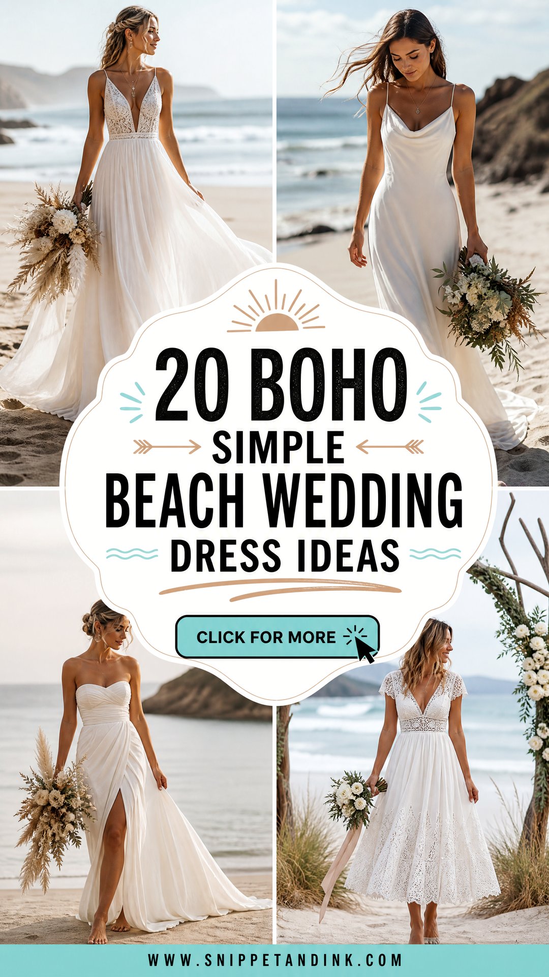 20 Boho Simple Beach Wedding Dress Ideas for Coastal Brides - 20 Boho Simple Beach Wedding Dress Ideas for Coastal Brides