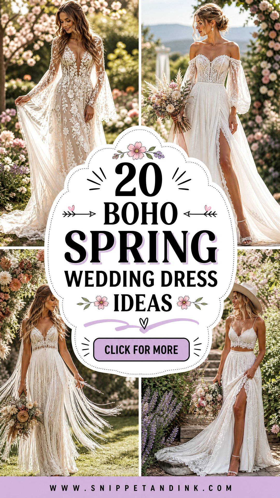 20 Boho Spring Wedding Dress Ideas for Fresh Romantic Brides - 20 Boho Spring Wedding Dress Ideas for Fresh Romantic Brides