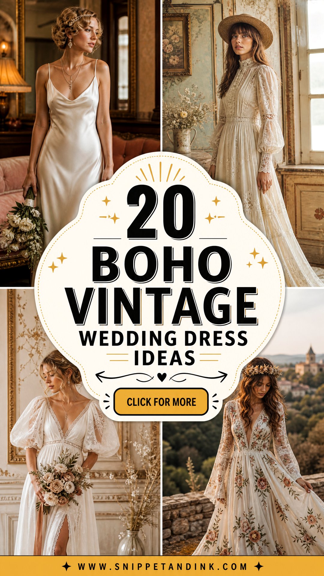 20 Boho Vintage Wedding Dress Ideas for Timeless Brides - 20 Boho Vintage Wedding Dress Ideas for Timeless Brides