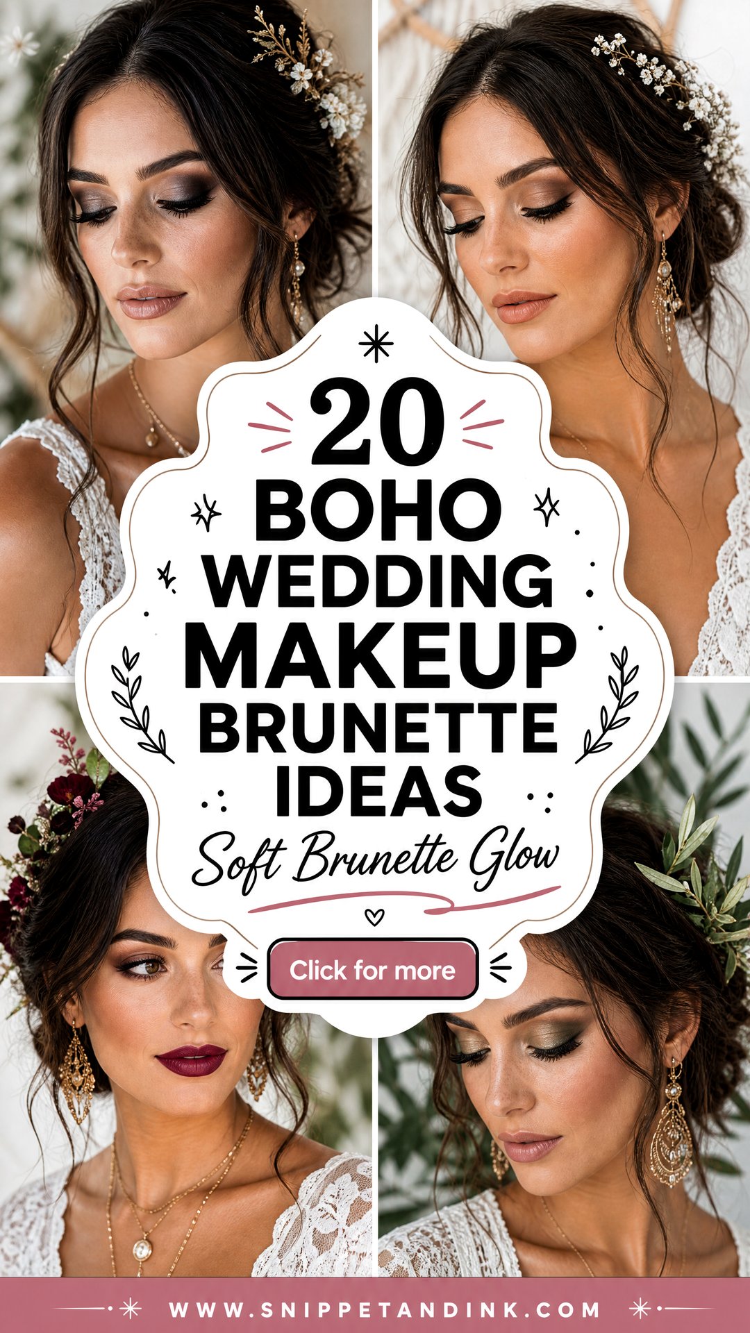 20 Boho Wedding Makeup Brunette Ideas for a Soft Glow - 20 Boho Wedding Makeup Brunette Ideas for a Soft Glow