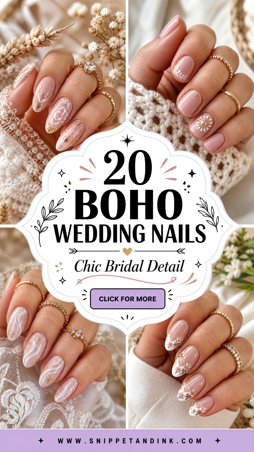 20 Boho Wedding Nails for Bride Looks With Chic Detail - 20 Boho Wedding Nails for Bride Looks With Chic Detail