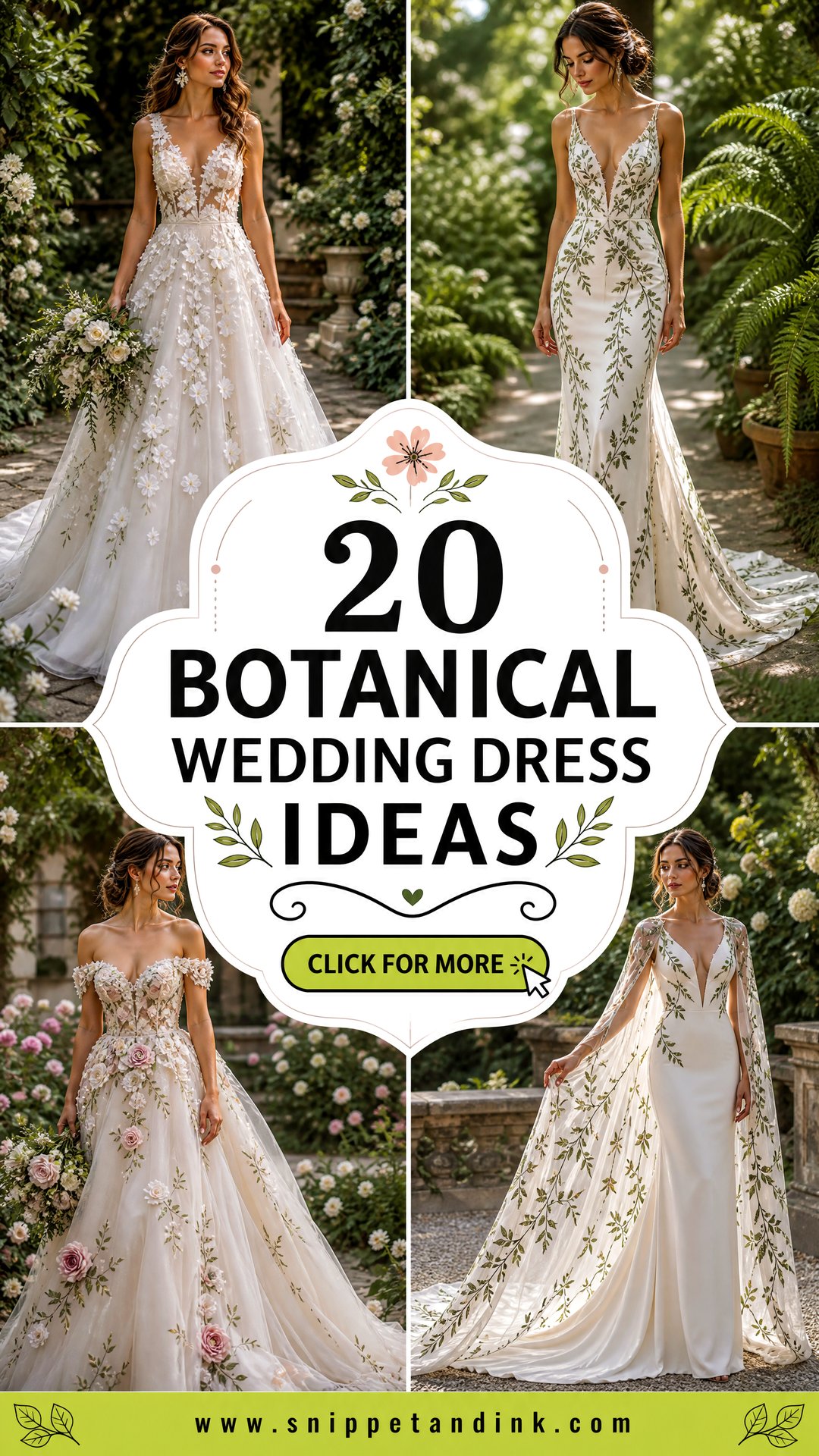 20 Botanical Wedding Dress Ideas for Nature-Loving Brides - 20 Botanical Wedding Dress Ideas for Nature-Loving Brides