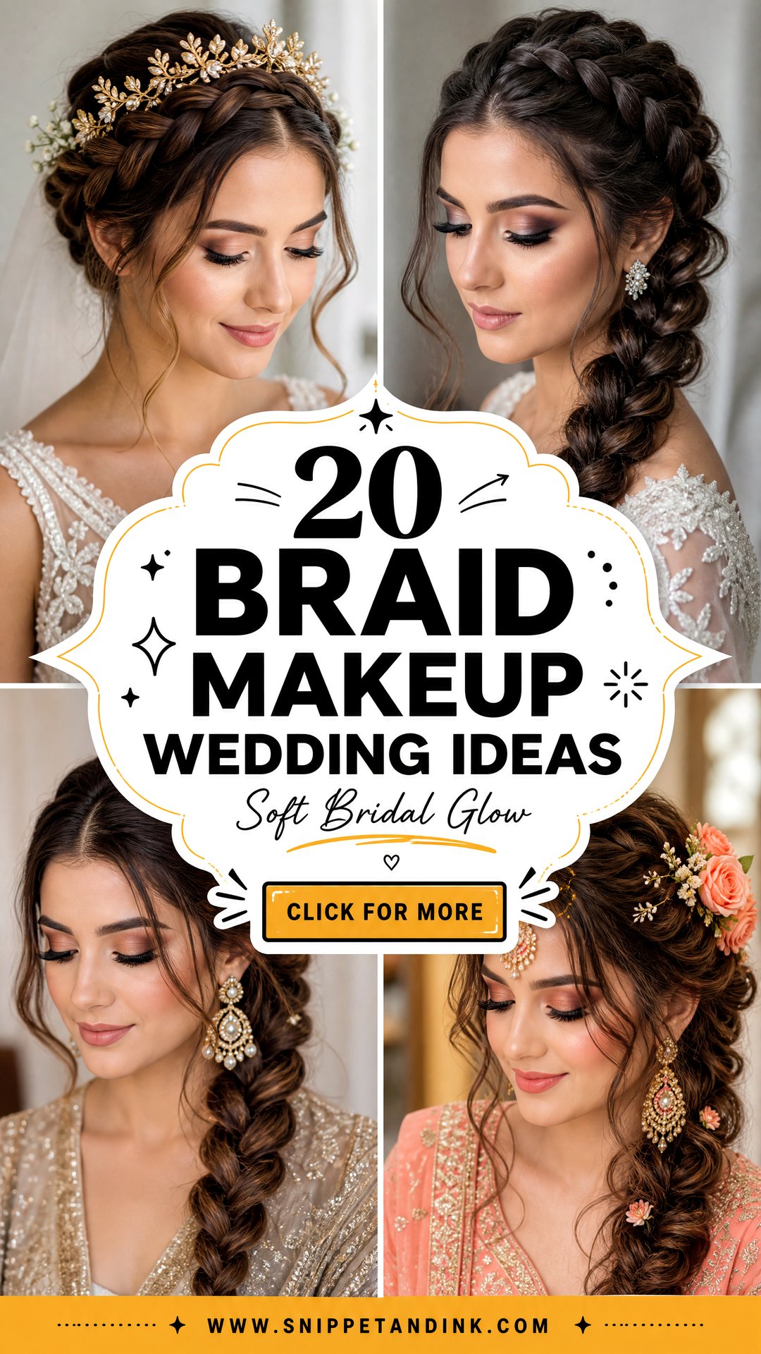 20 Braid Makeup Wedding Ideas for a Soft Bridal Glow - 20 Braid Makeup Wedding Ideas for a Soft Bridal Glow