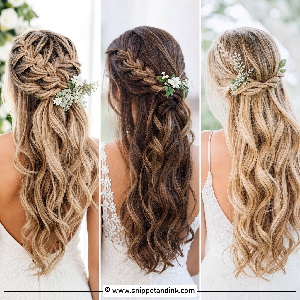 20 Braided Half-Up Half-Down Wedding Hair Ideas Romantic Looks