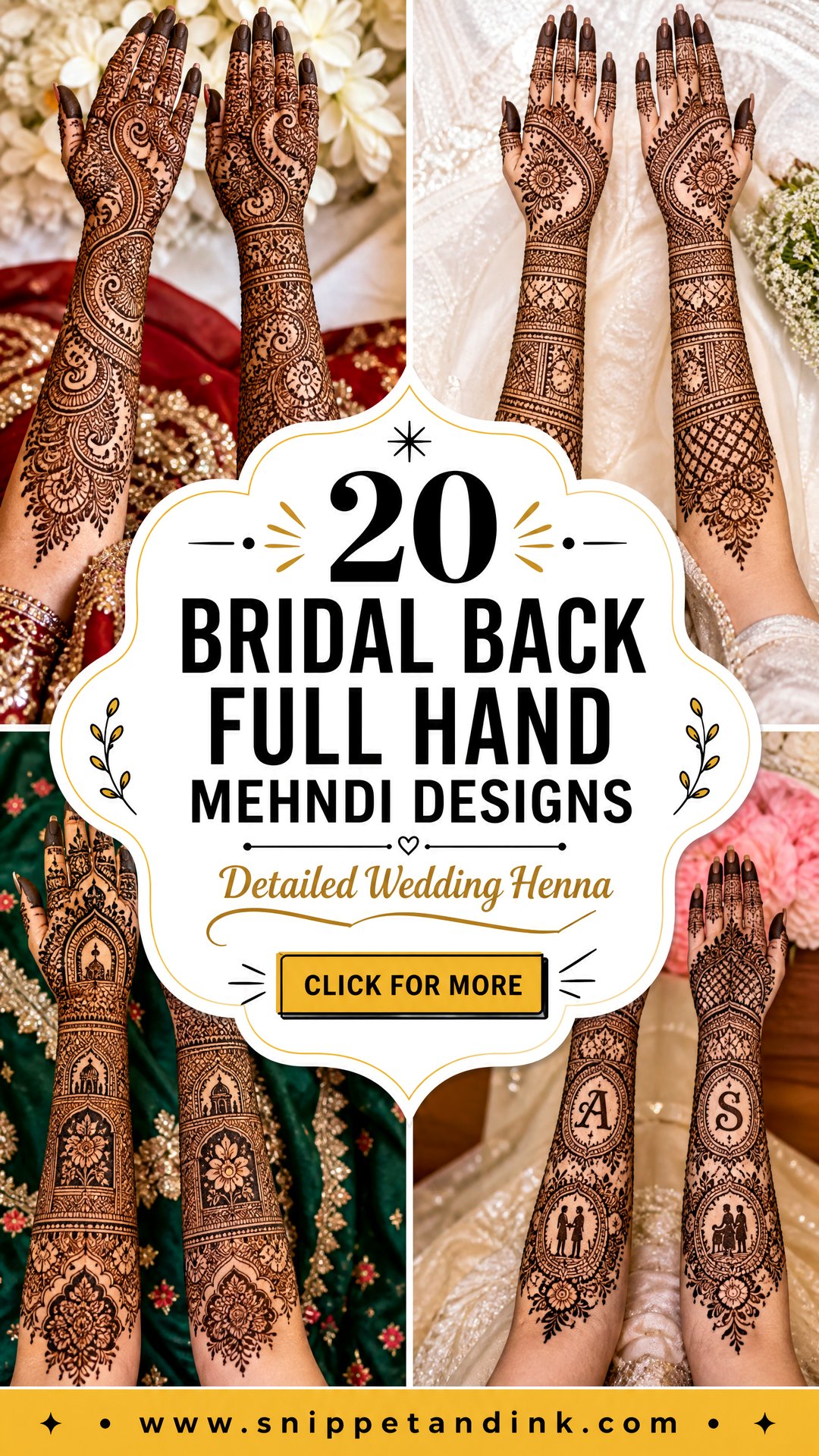 20 Bridal Back Full Hand Mehndi Designs Elegant Ideas - 20 Bridal Back Full Hand Mehndi Designs: Elegant Ideas