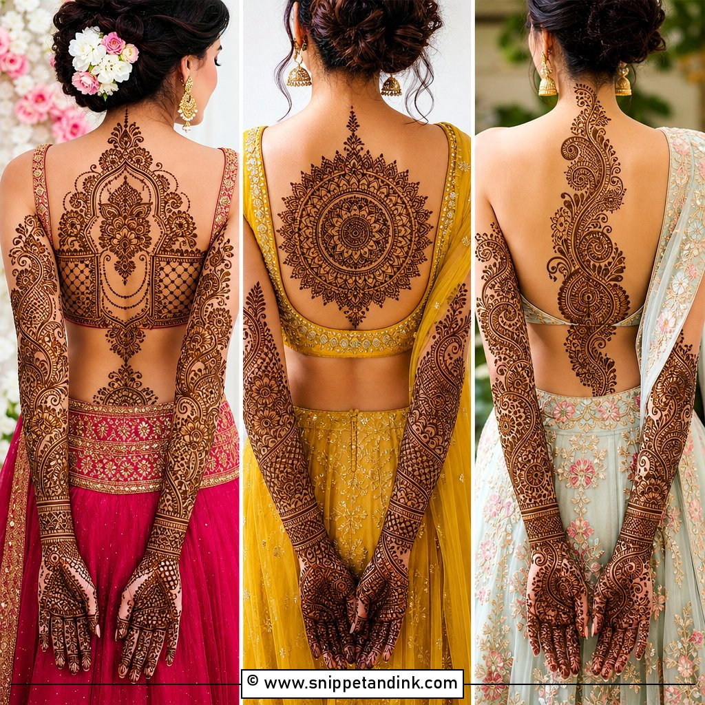 20 Bridal Back Side Mehndi Design Ideas Elegant Picks