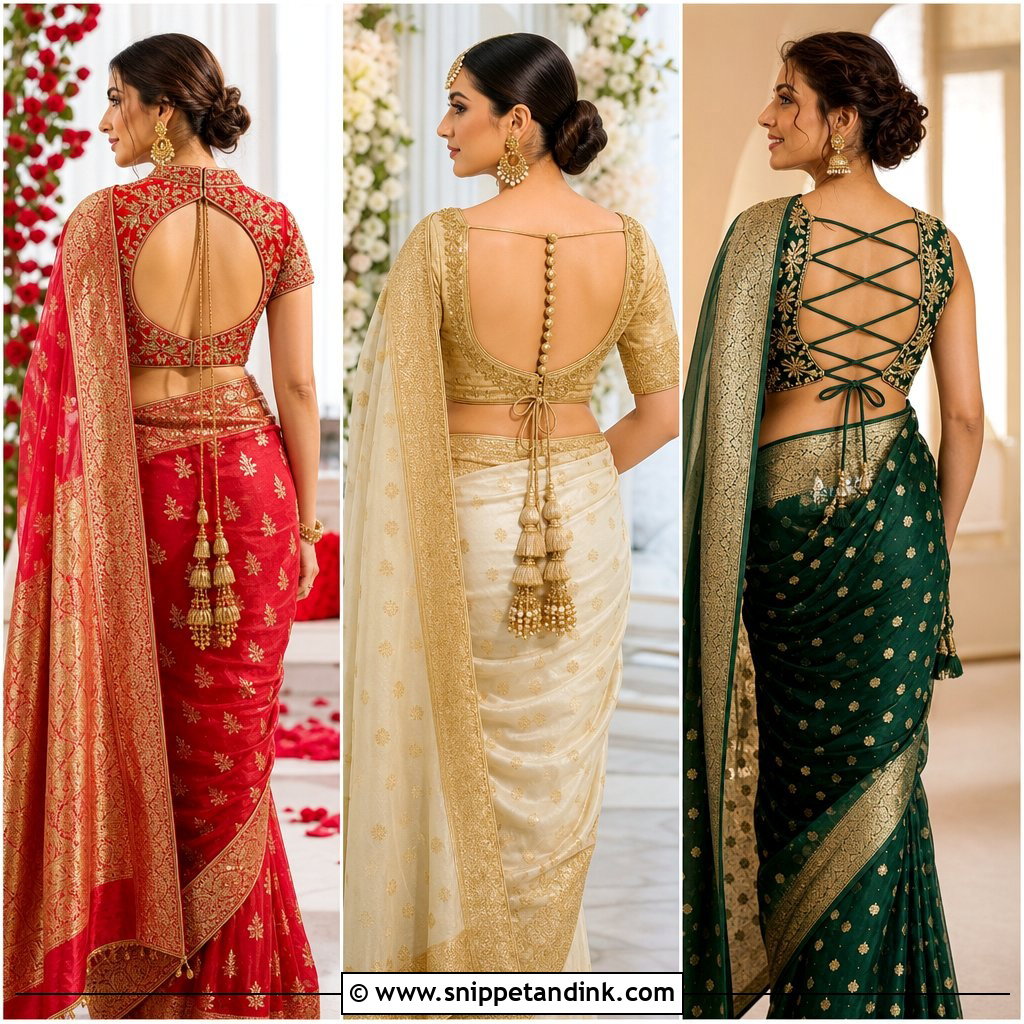20 Bridal Blouse Back Designs for a Stunning Saree Look