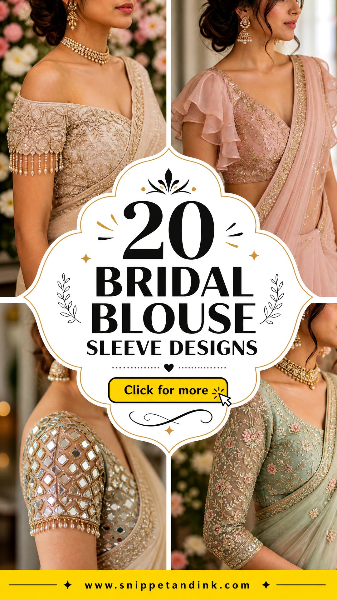 20 Bridal Blouse Sleeve Designs for an Elegant Saree Look - 20 Bridal Blouse Sleeve Designs for an Elegant Saree Look