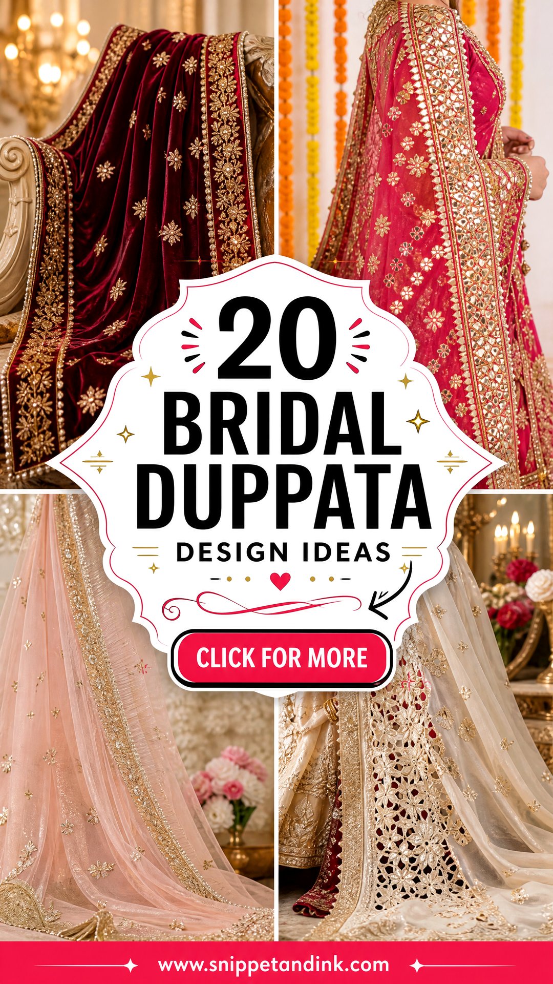 20 Bridal Duppata Design Ideas for an Elegant Wedding Look - 20 Bridal Duppata Design Ideas for an Elegant Wedding Look