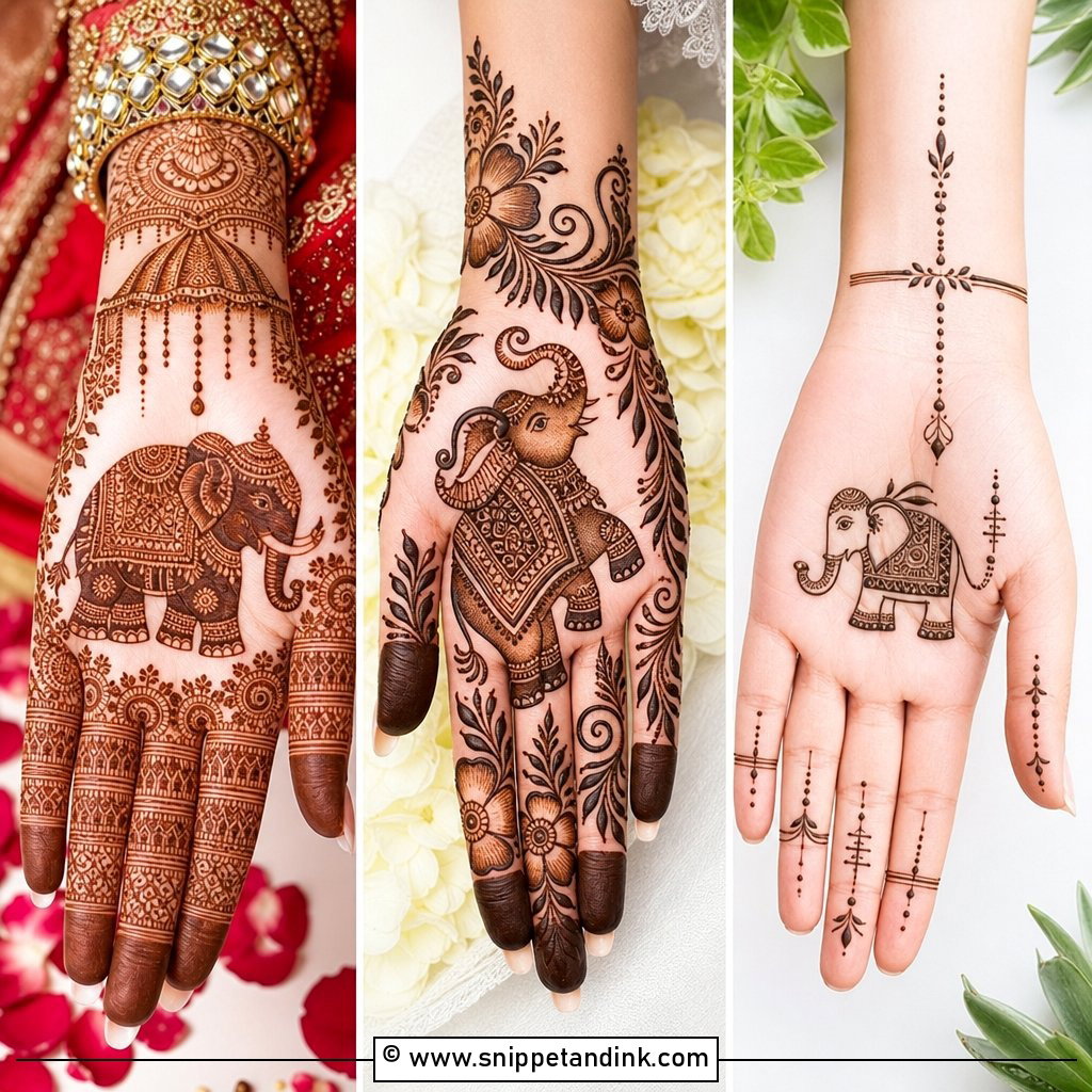 20 Bridal Elephant Mehndi Designs for Symbolic Beauty