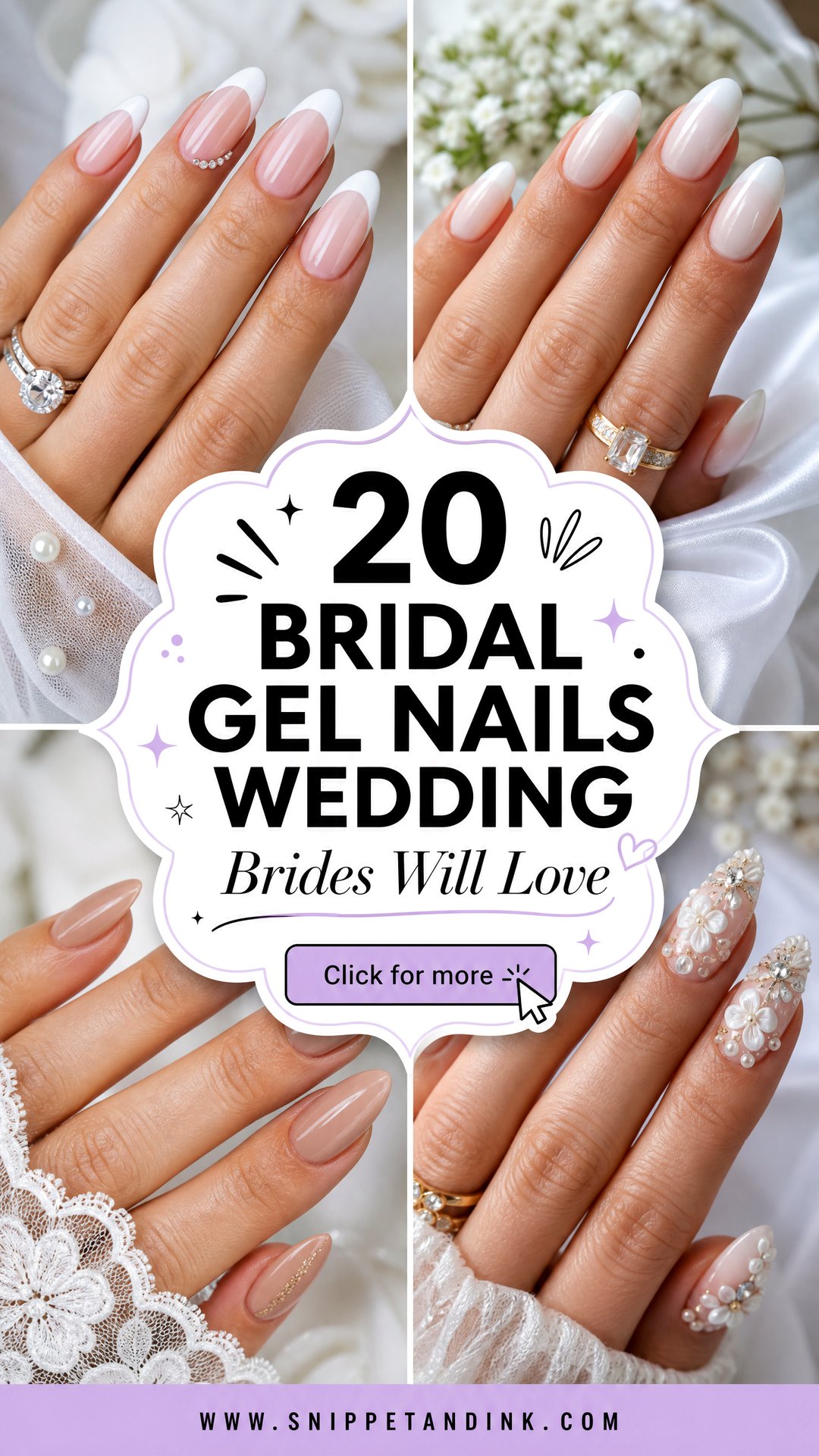 20 Bridal Gel Nails Wedding Brides Will Love This Season - 20 Bridal Gel Nails Wedding Brides Will Love This Season