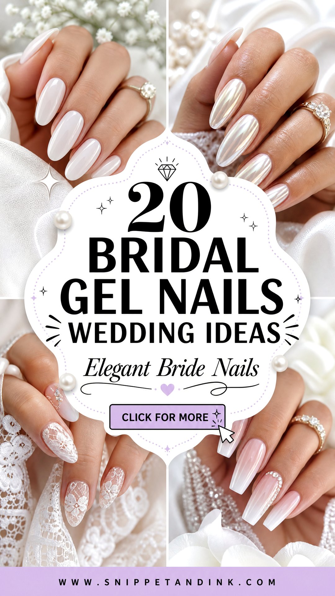 20 Bridal Gel Nails Wedding Ideas for Elegant Brides - 20 Bridal Gel Nails Wedding Ideas for Elegant Brides