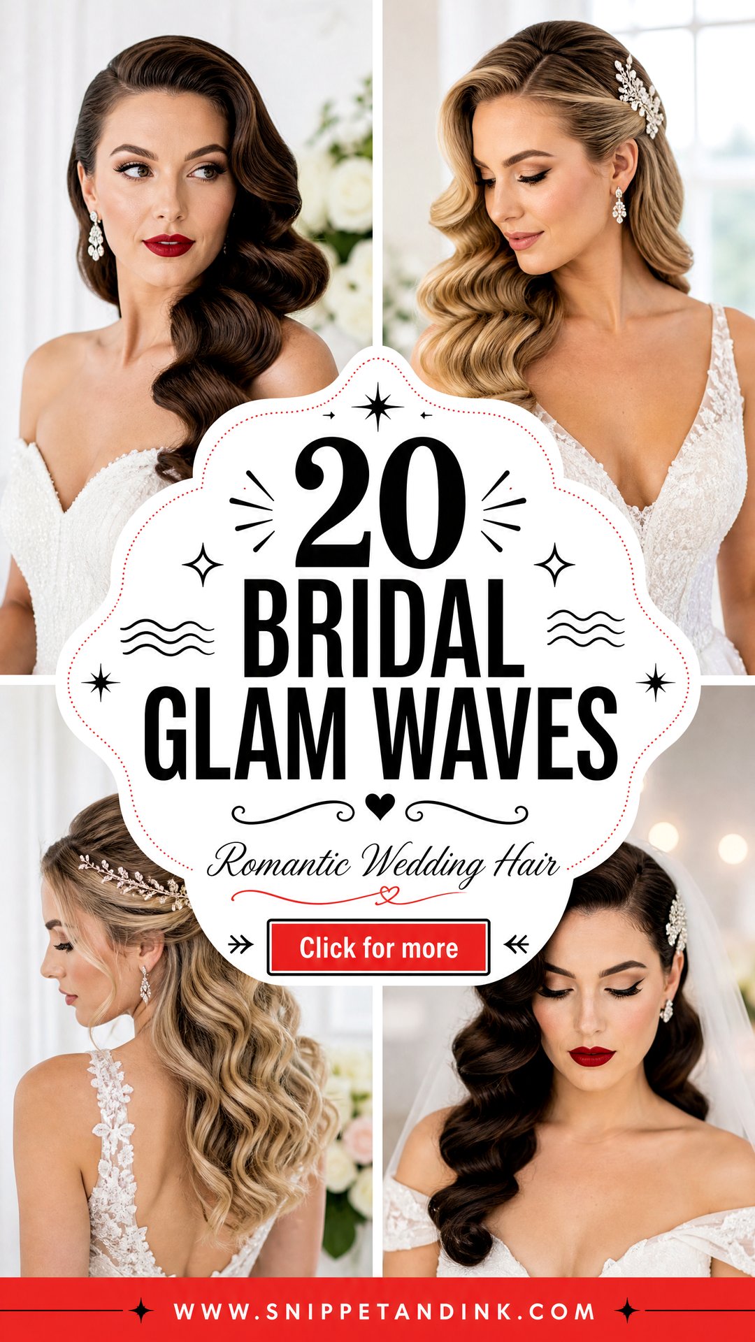 20 Bridal Glam Waves for Romantic Wedding-Day Hair - 20 Bridal Glam Waves for Romantic Wedding-Day Hair