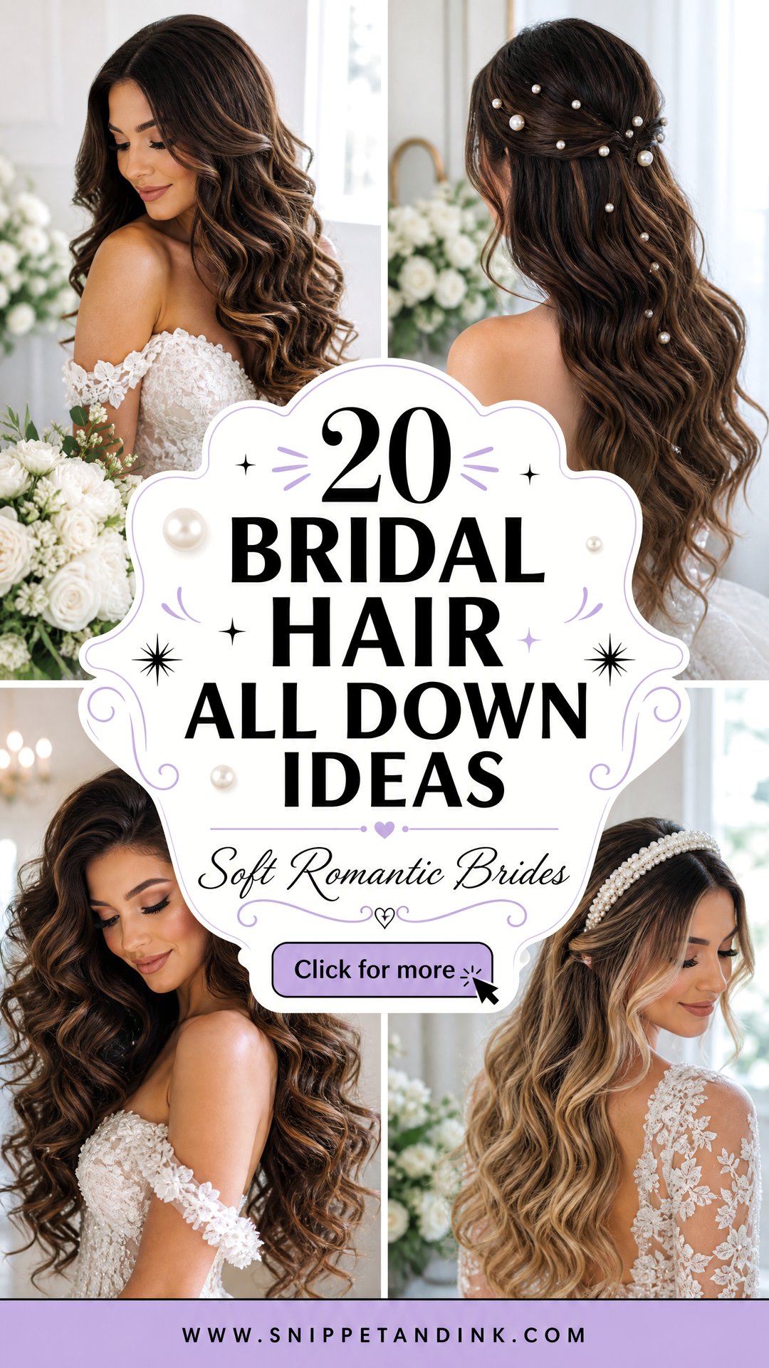 20 Bridal Hair All Down Ideas for Soft Romantic Brides - 20 Bridal Hair All Down Ideas for Soft Romantic Brides