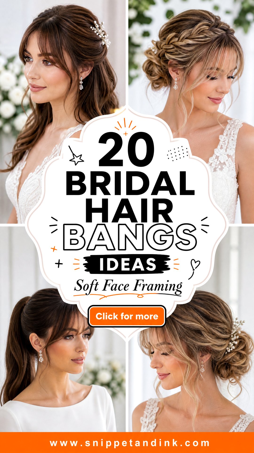 20 Bridal Hair Bangs Ideas for Soft Face-Framing Glam - 20 Bridal Hair Bangs Ideas for Soft Face-Framing Glam