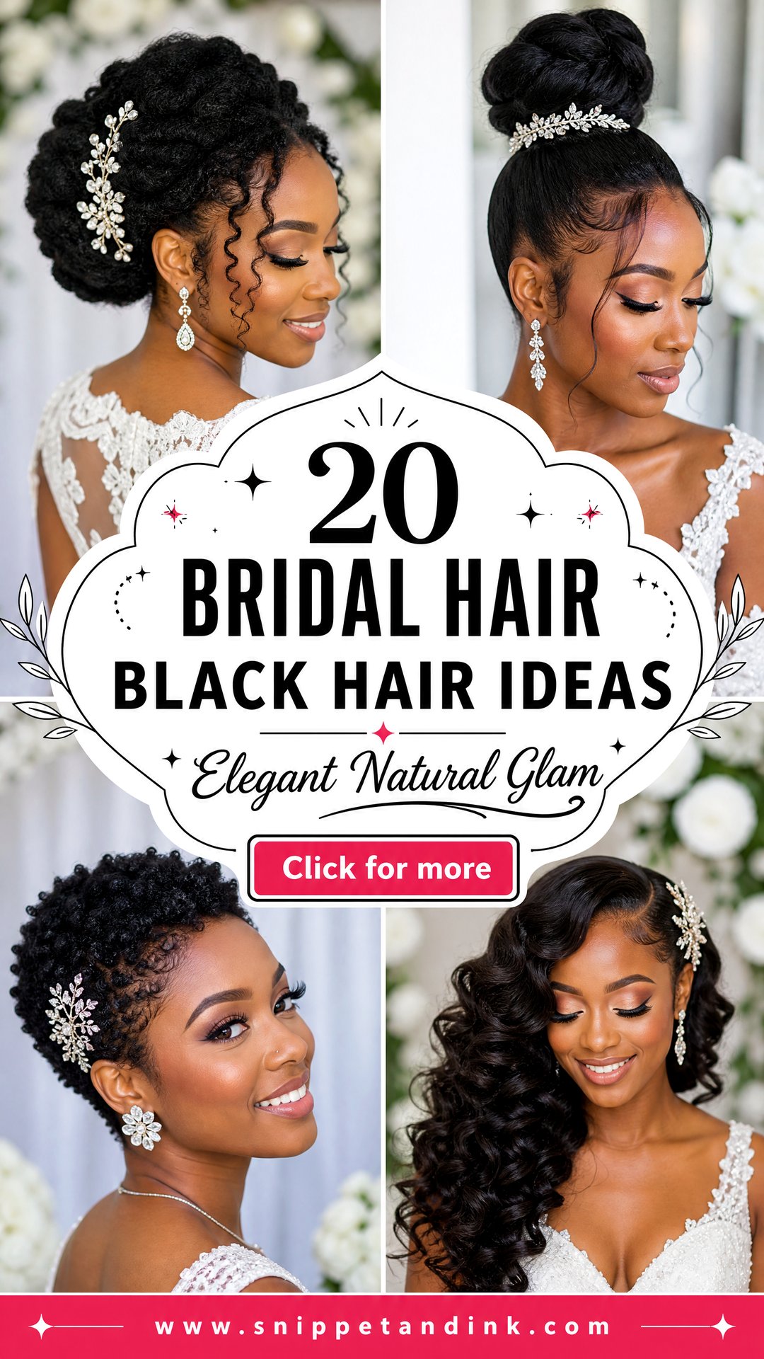 20 Bridal Hair Black Hair Ideas for Elegant Natural Glam - 20 Bridal Hair Black Hair Ideas for Elegant Natural Glam