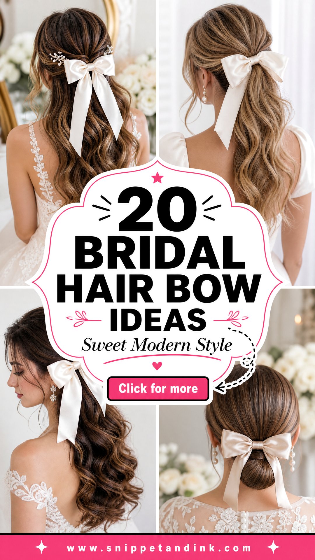 20 Bridal Hair Bow Ideas for Sweet Modern Wedding Style - 20 Bridal Hair Bow Ideas for Sweet, Modern Wedding Style