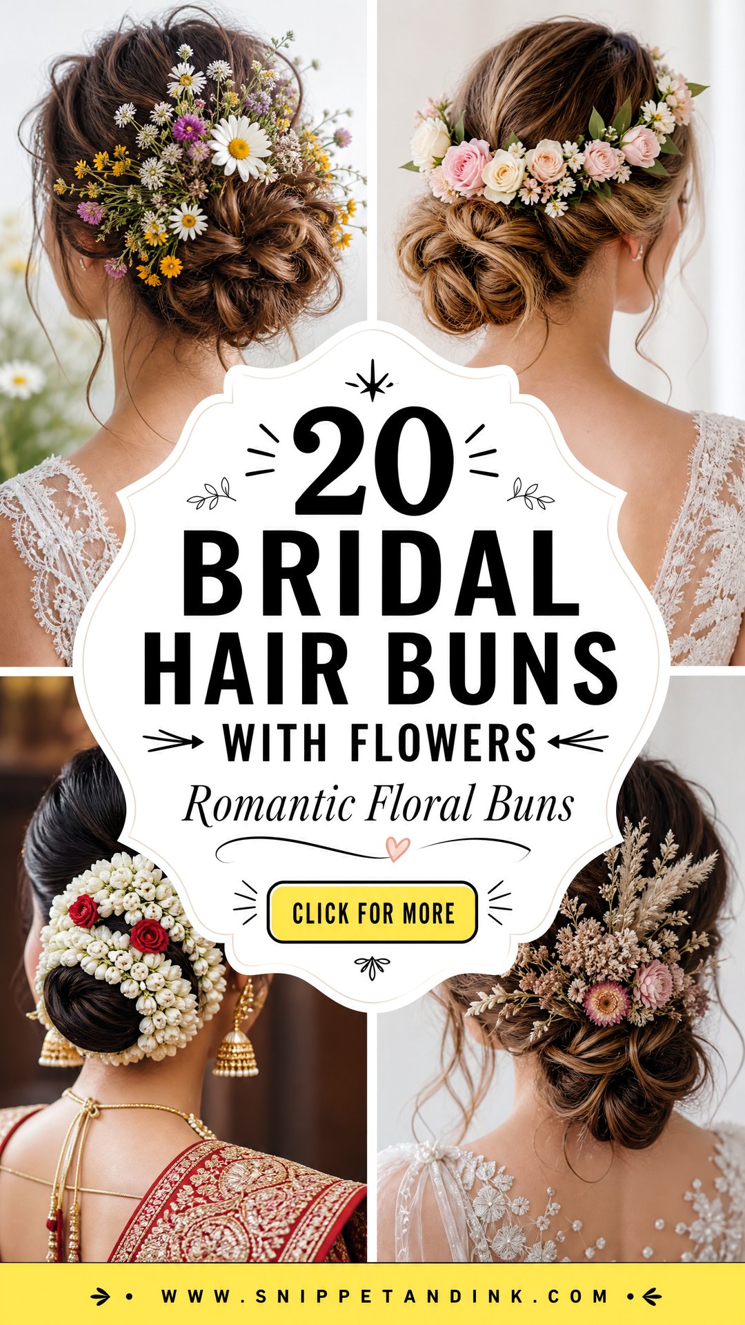 20 Bridal Hair Buns with Flowers for Romantic Brides Now - 20 Bridal Hair Buns with Flowers for Romantic Brides Now
