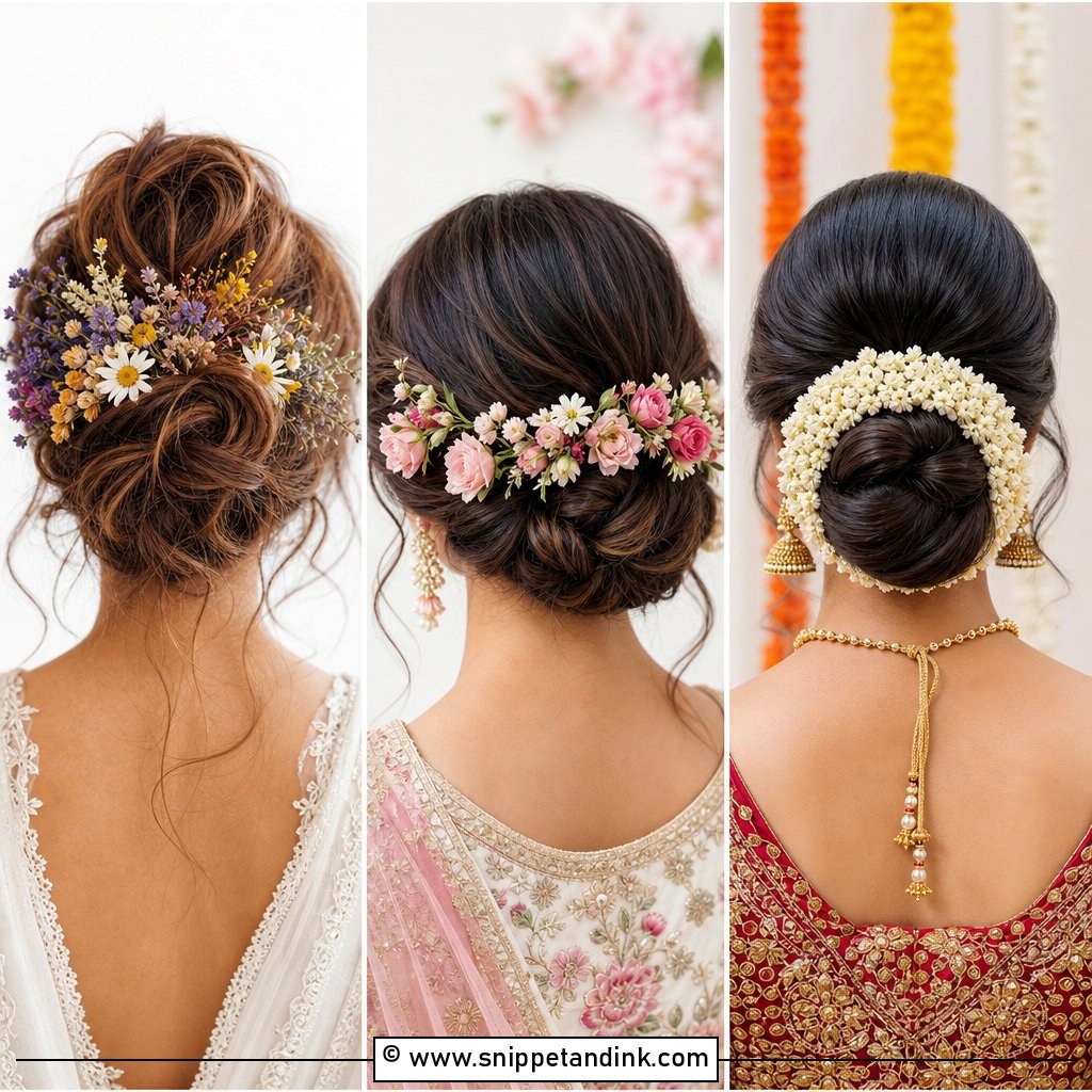 20 Bridal Hair Buns with Flowers for Romantic Brides Now