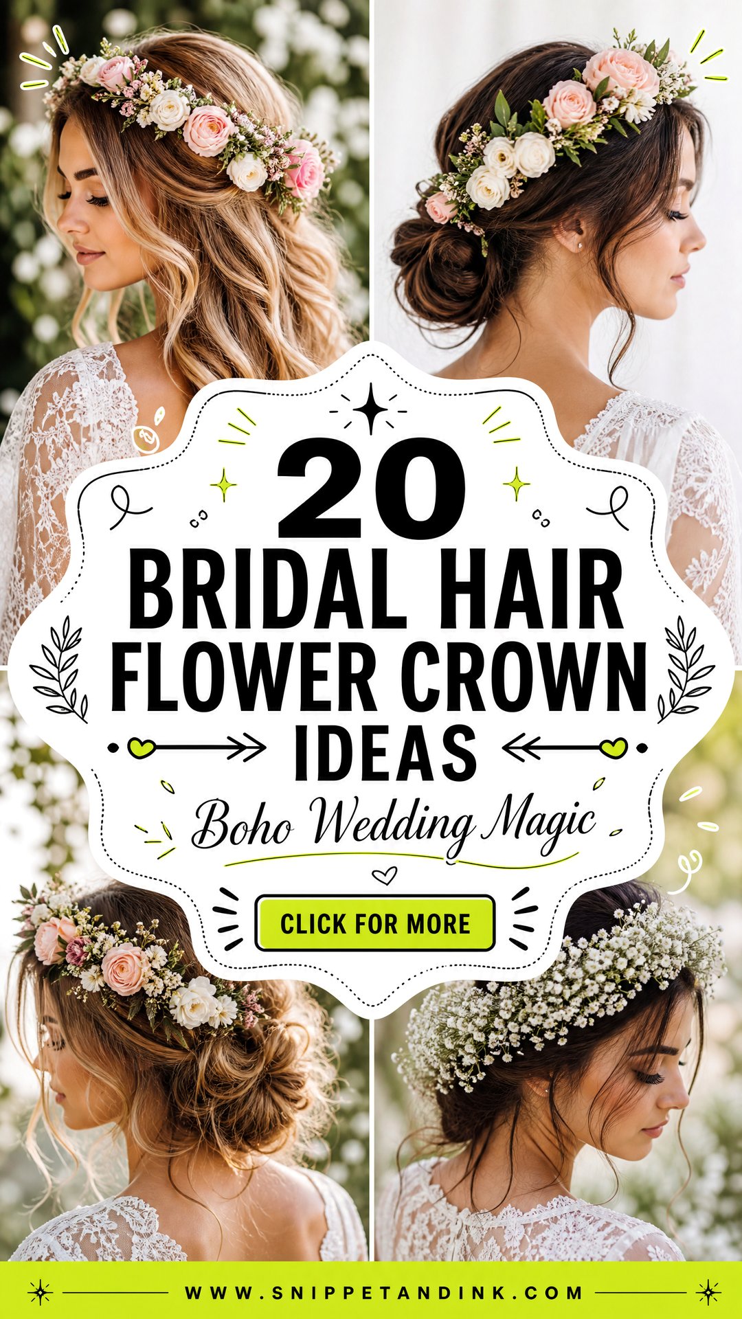 20 Bridal Hair Flower Crown Ideas for Boho Wedding Magic - 20 Bridal Hair Flower Crown Ideas for Boho Wedding Magic