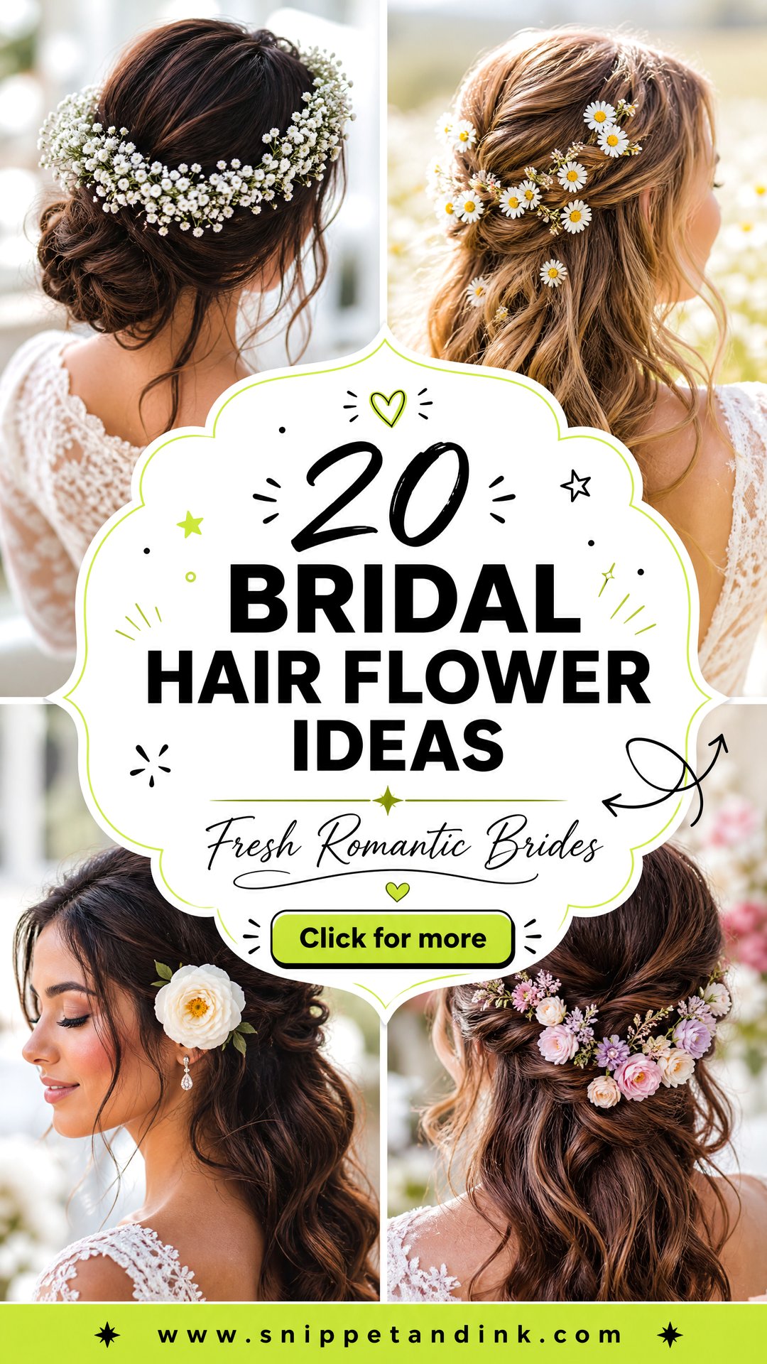 20 Bridal Hair Flower Ideas for Fresh Romantic Brides - 20 Bridal Hair Flower Ideas for Fresh Romantic Brides