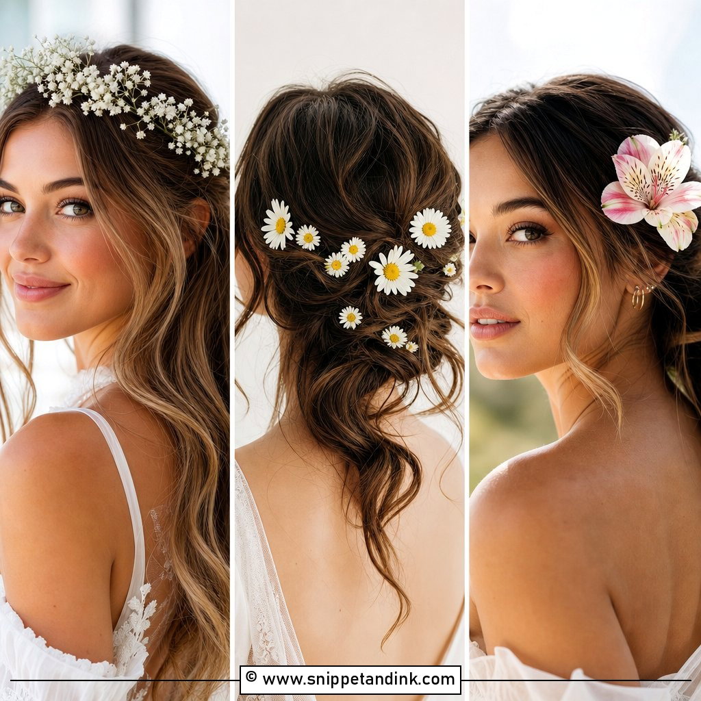 20 Bridal Hair Flower Ideas for Fresh Romantic Brides