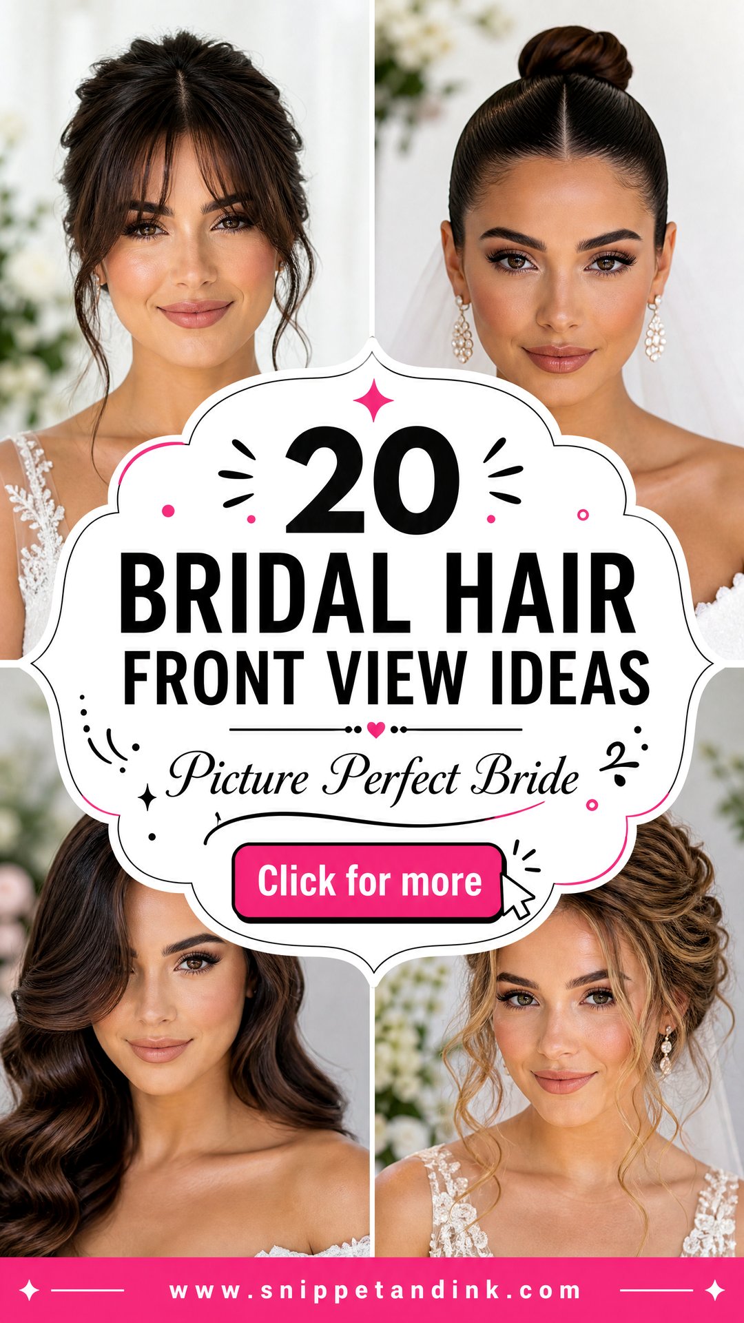 20 Bridal Hair Front View Ideas for Picture-Perfect Brides - 20 Bridal Hair Front View Ideas for Picture-Perfect Brides
